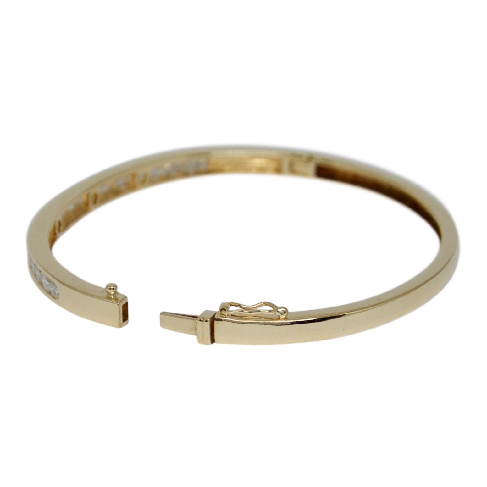 Channel-Set Half Circle Diamond Bangle Bracelet