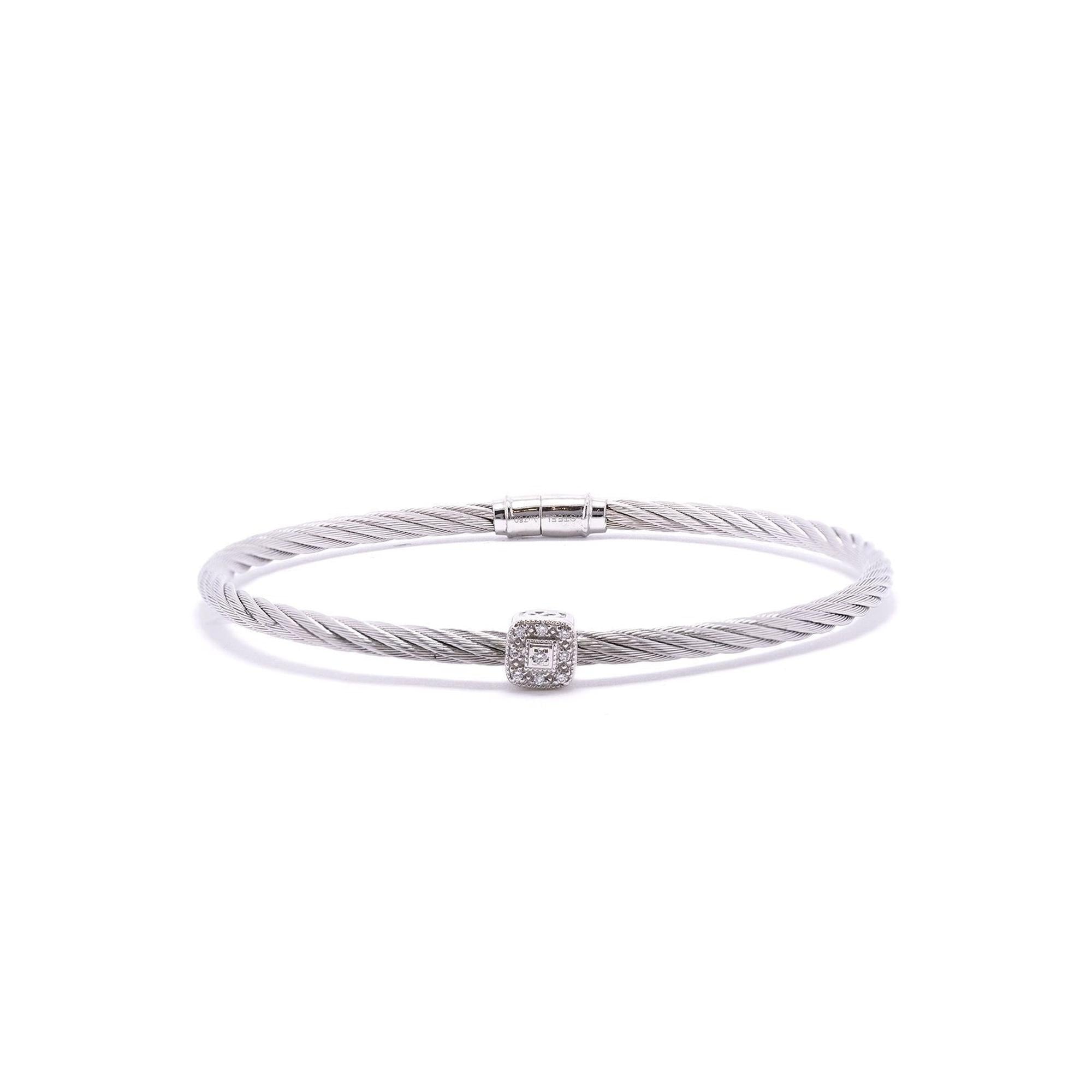 Charriol Classique Square Station Diamond Cable Bracelet