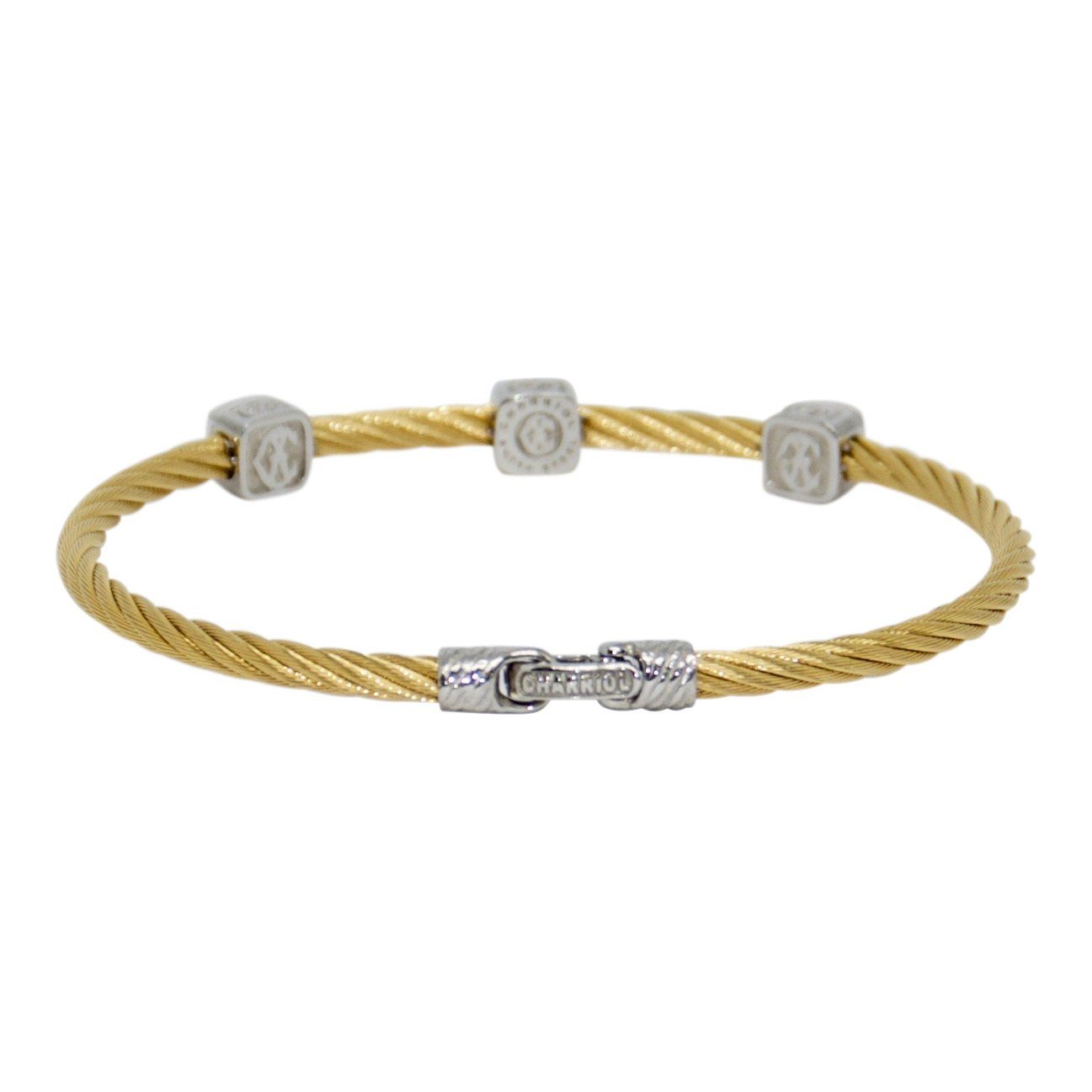 Charriol Diamond Three Station Cable Bracelet
