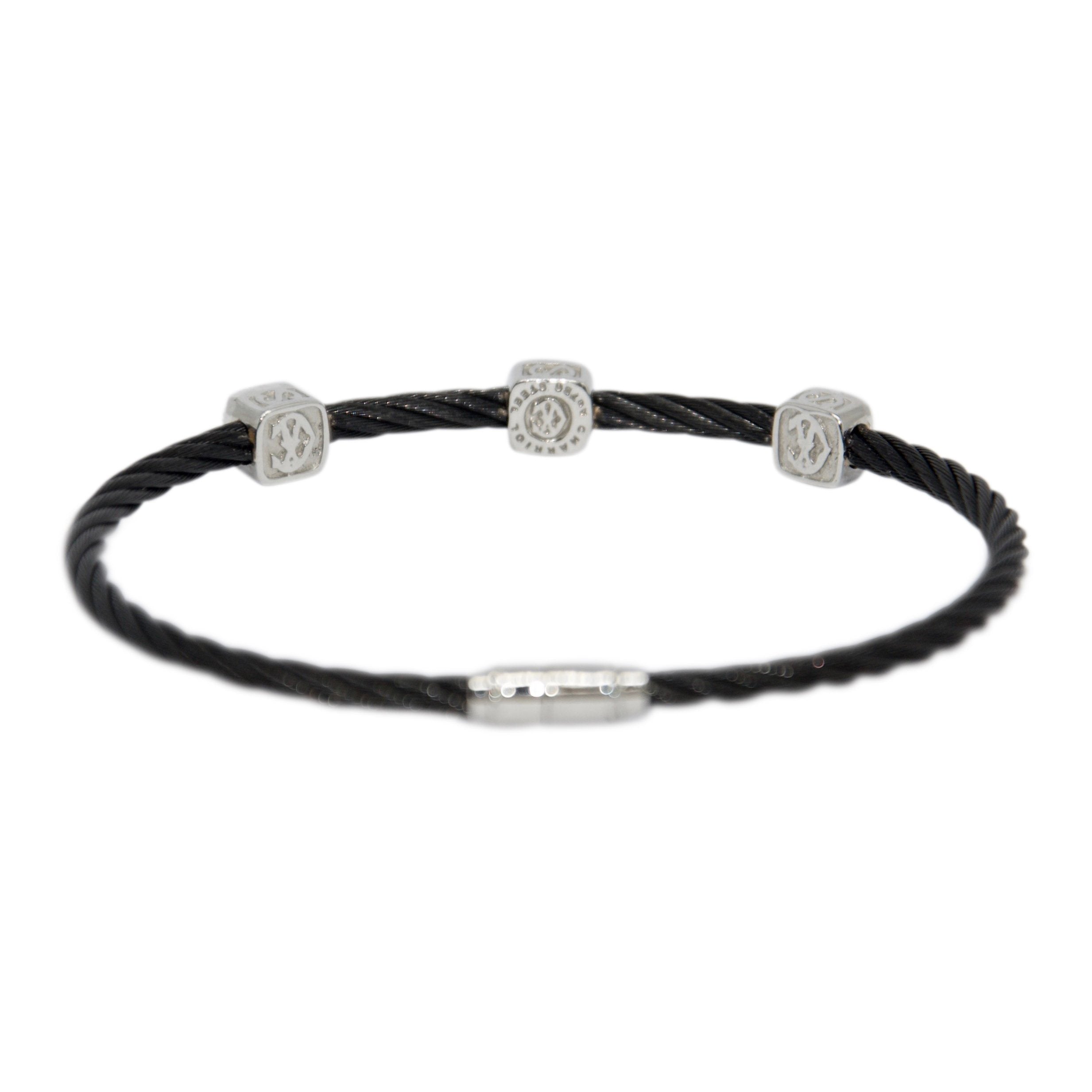 Charriol Diamond Three Station Cable Bracelet