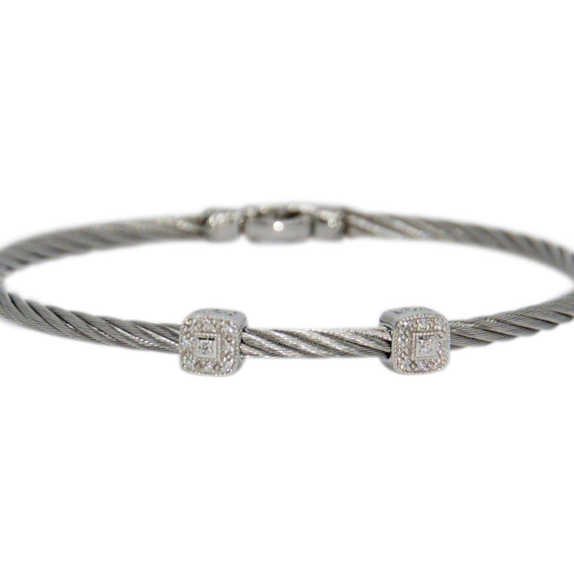 Charriol Diamond Two Station Cable Bracelet