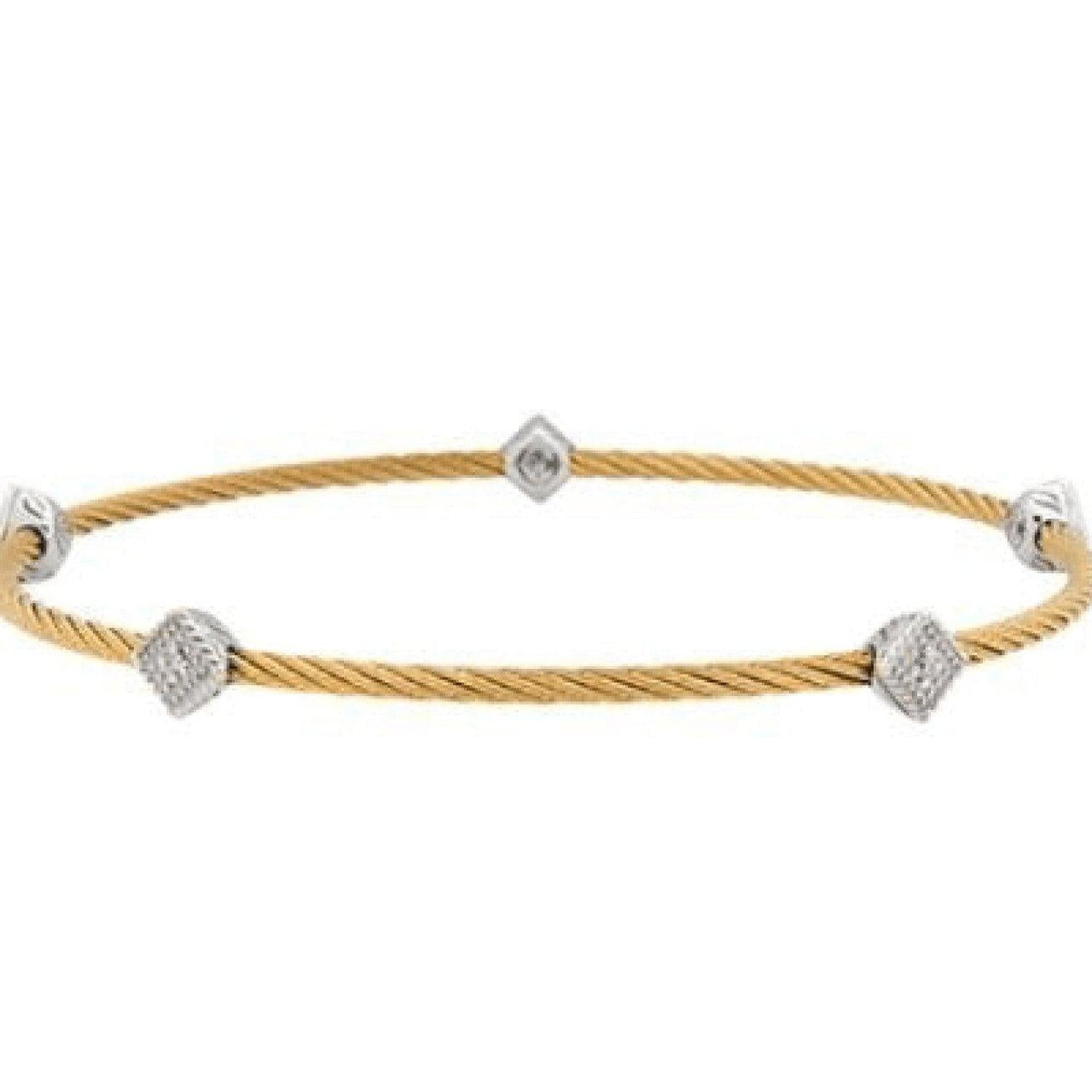Charriol Five Diamond Station Cable Bracelet