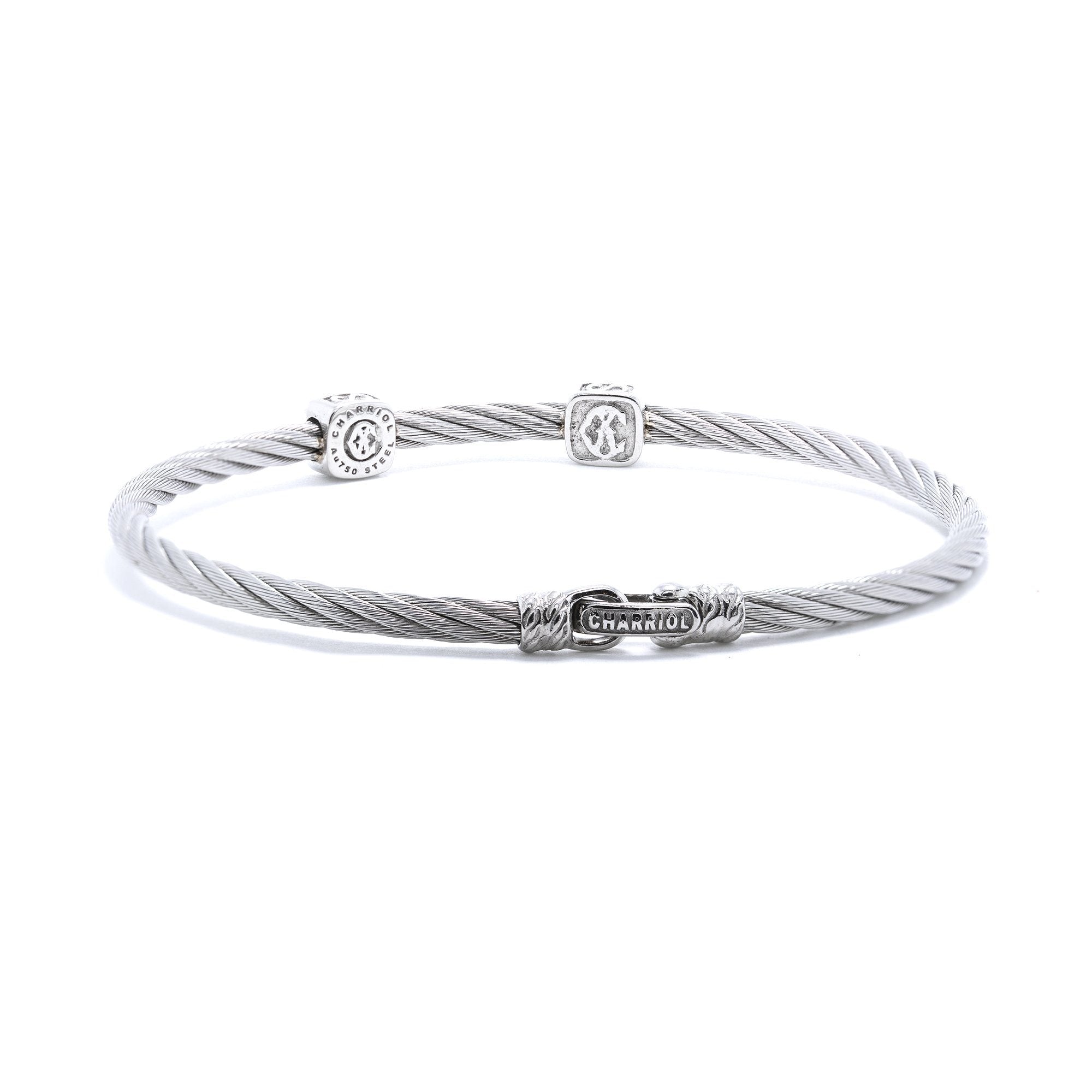 Charriol Two Station Diamond Cable Bracelet
