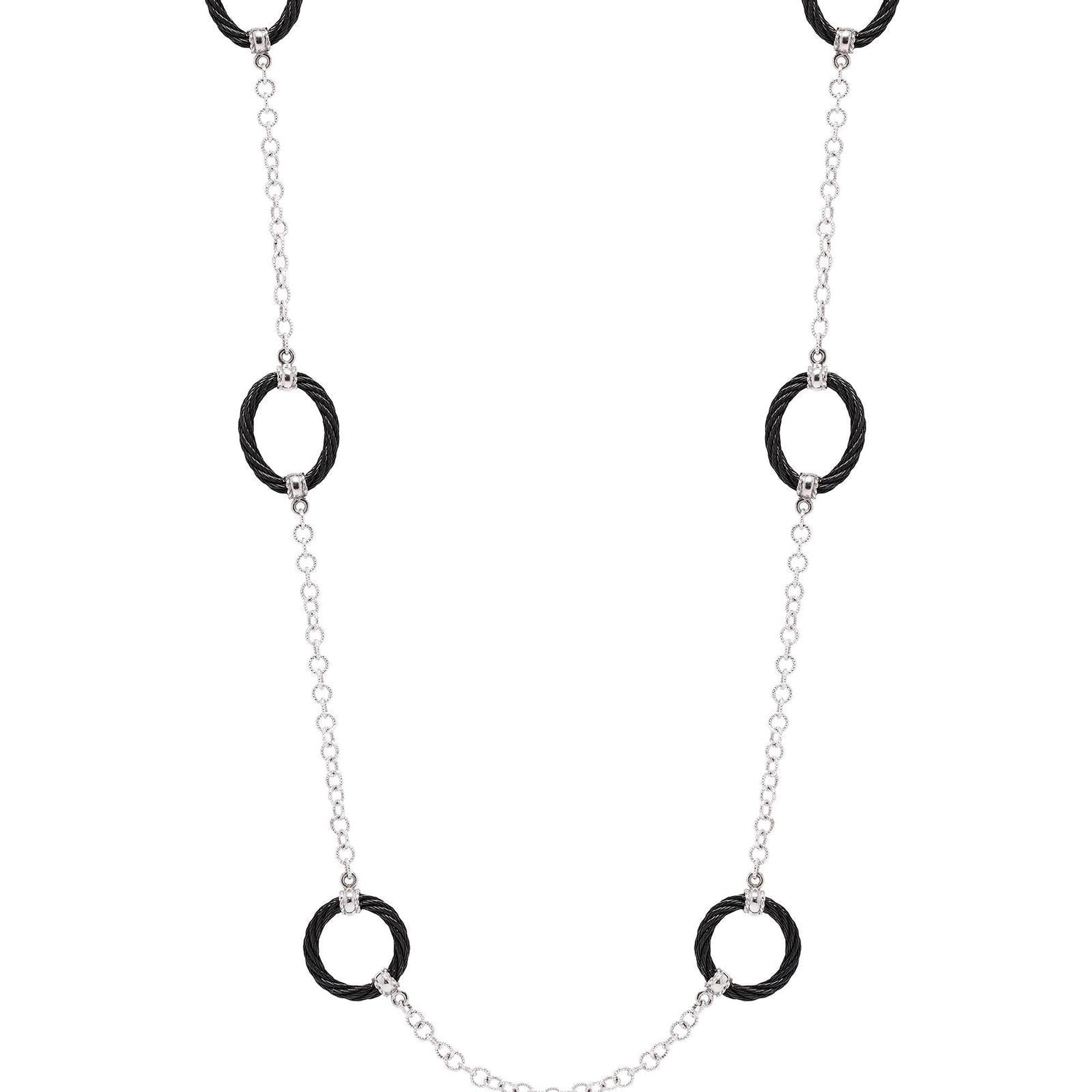 Charriol Two-Tone Celtic Noir Long Station Necklace