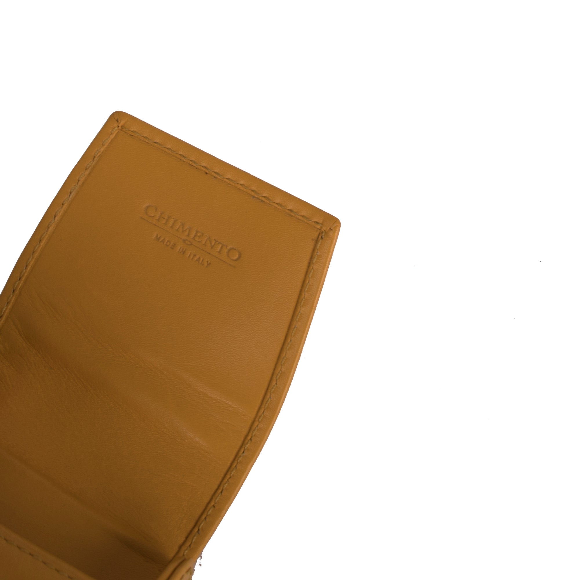 Chimento Vintage Yellow Leather Card Case w/ Box