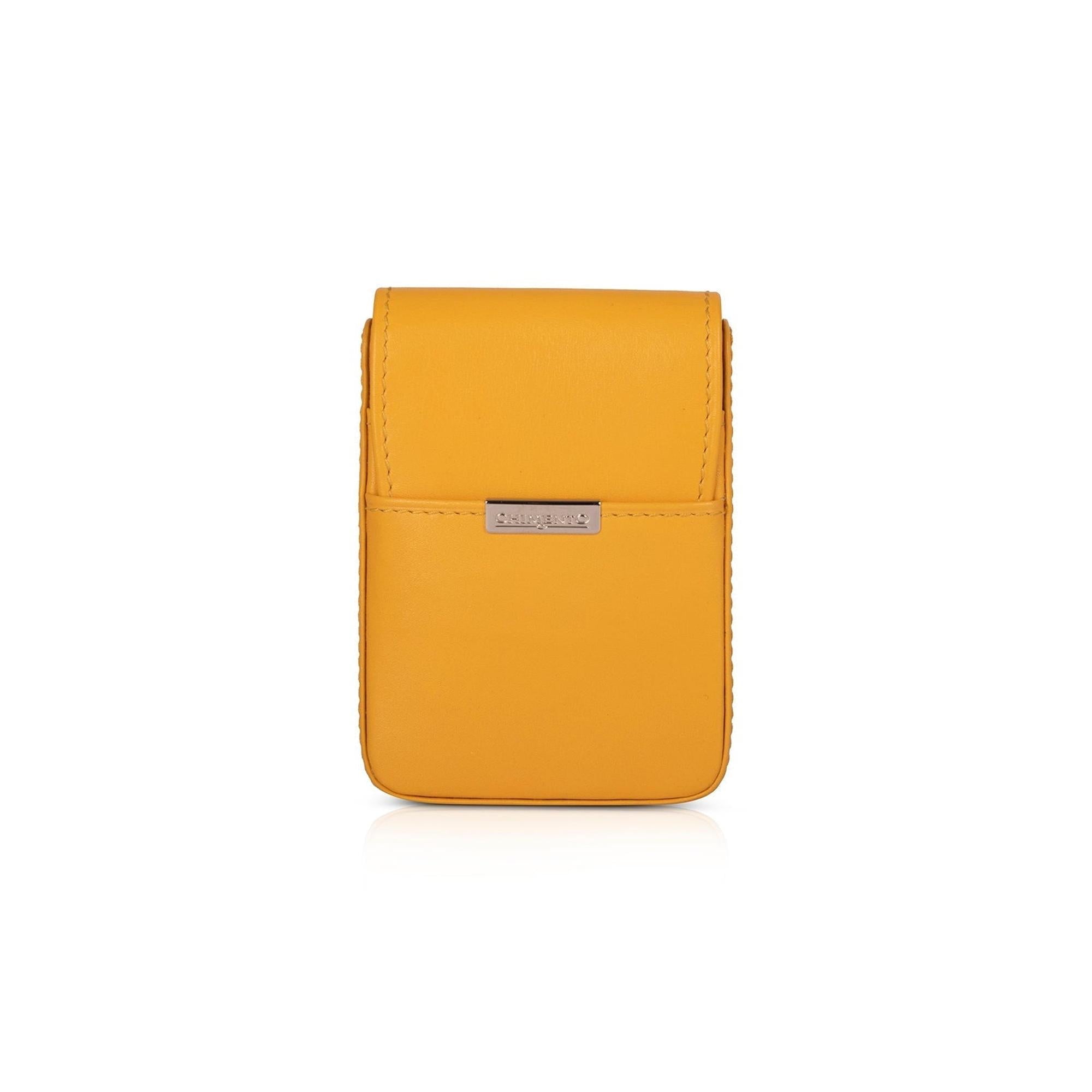 Chimento Vintage Yellow Leather Card Case w/ Box