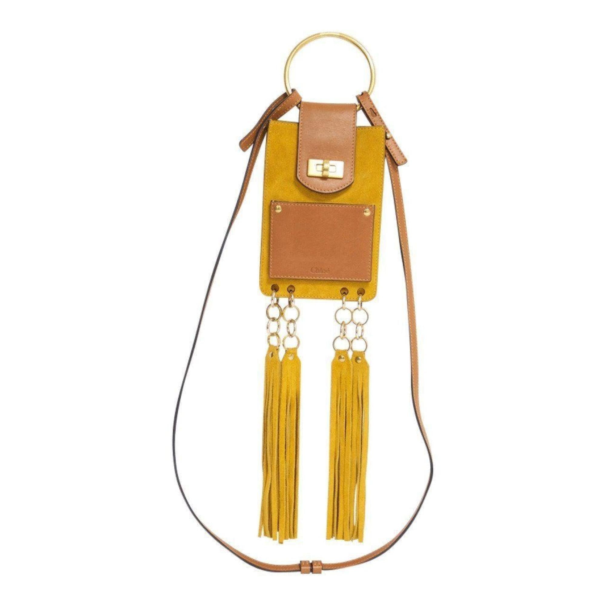 Chloe Brown Jane Suede Mini Bracelet Bag