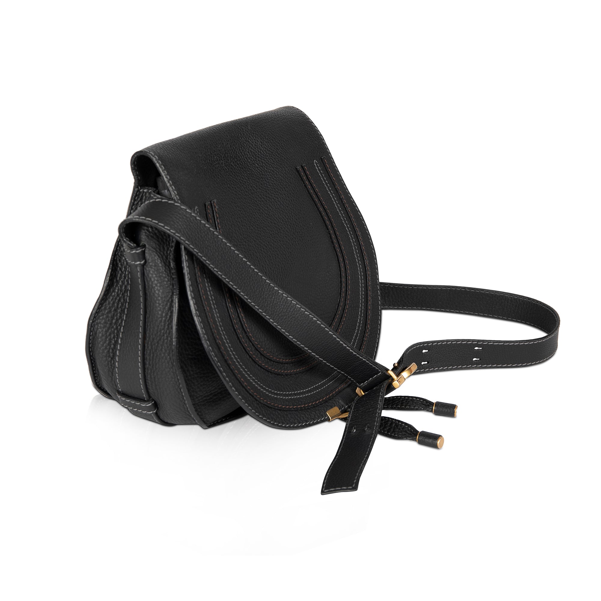 Chloe Medium Leather Marcie Crossbody Bag w/ Authenticity Card