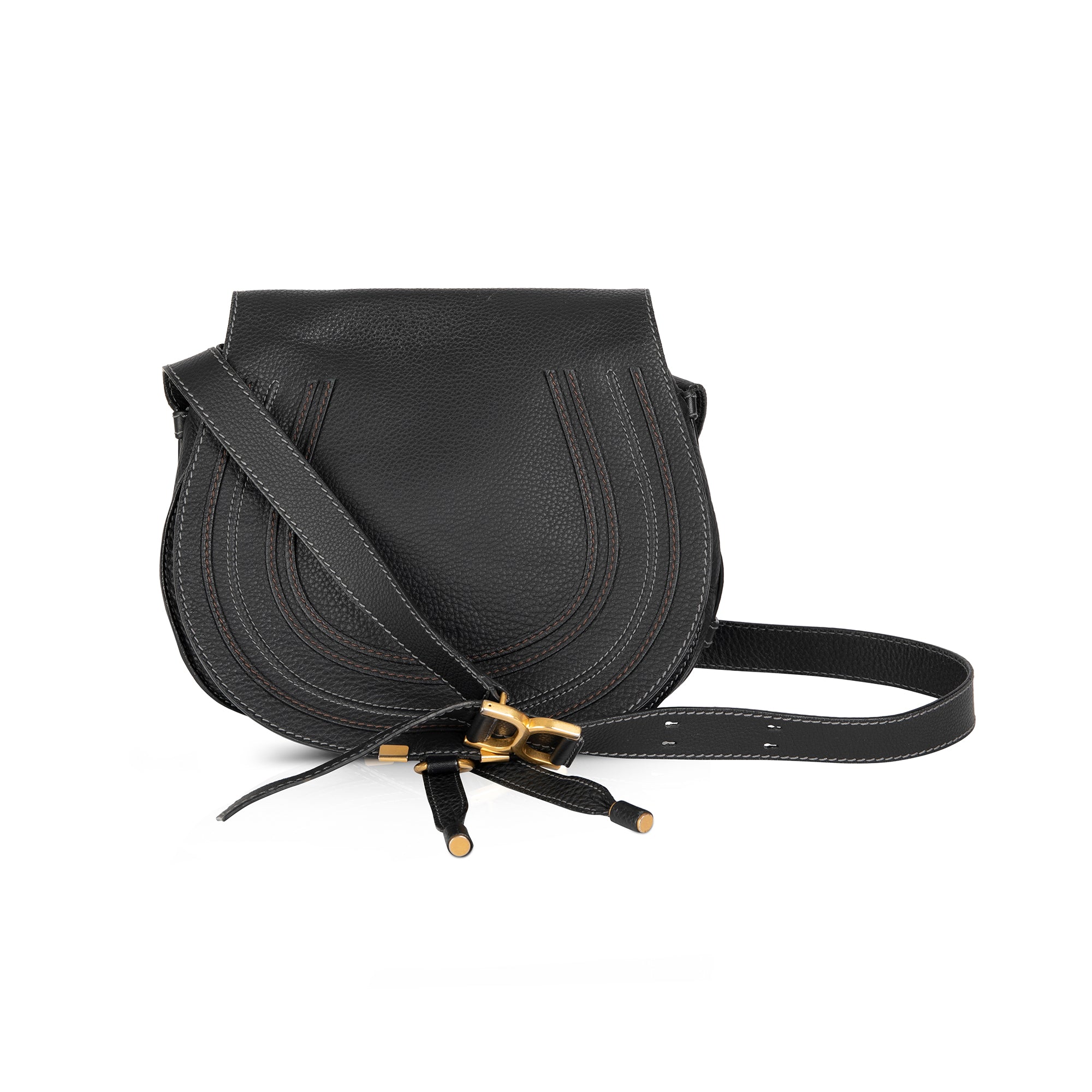 Chloe Medium Leather Marcie Crossbody Bag w/ Authenticity Card