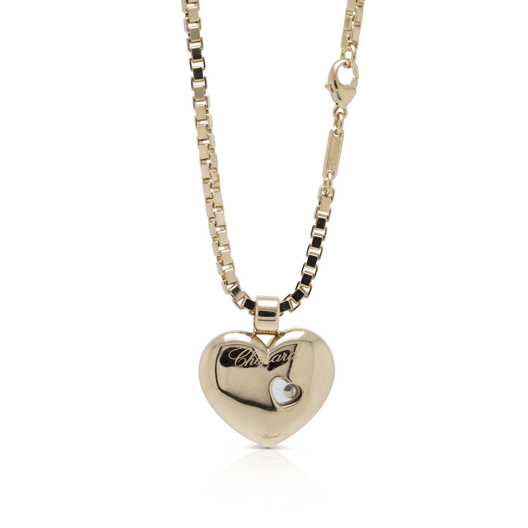 Chopard 18k Gold Diamond Love Heart Pendant Necklace