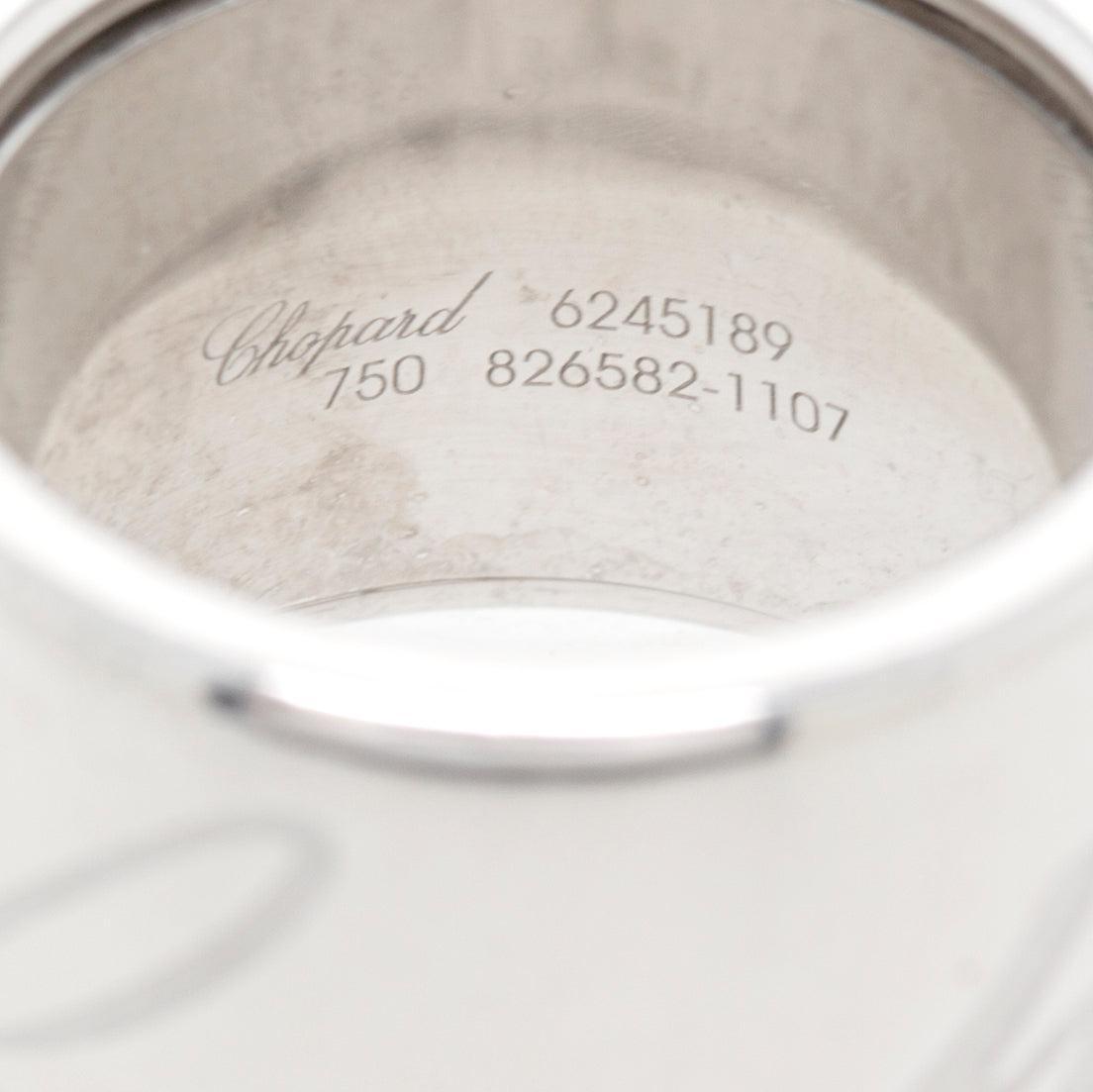 Chopard 18k White Gold Chopardissimo 14 mm Wide Band Ring