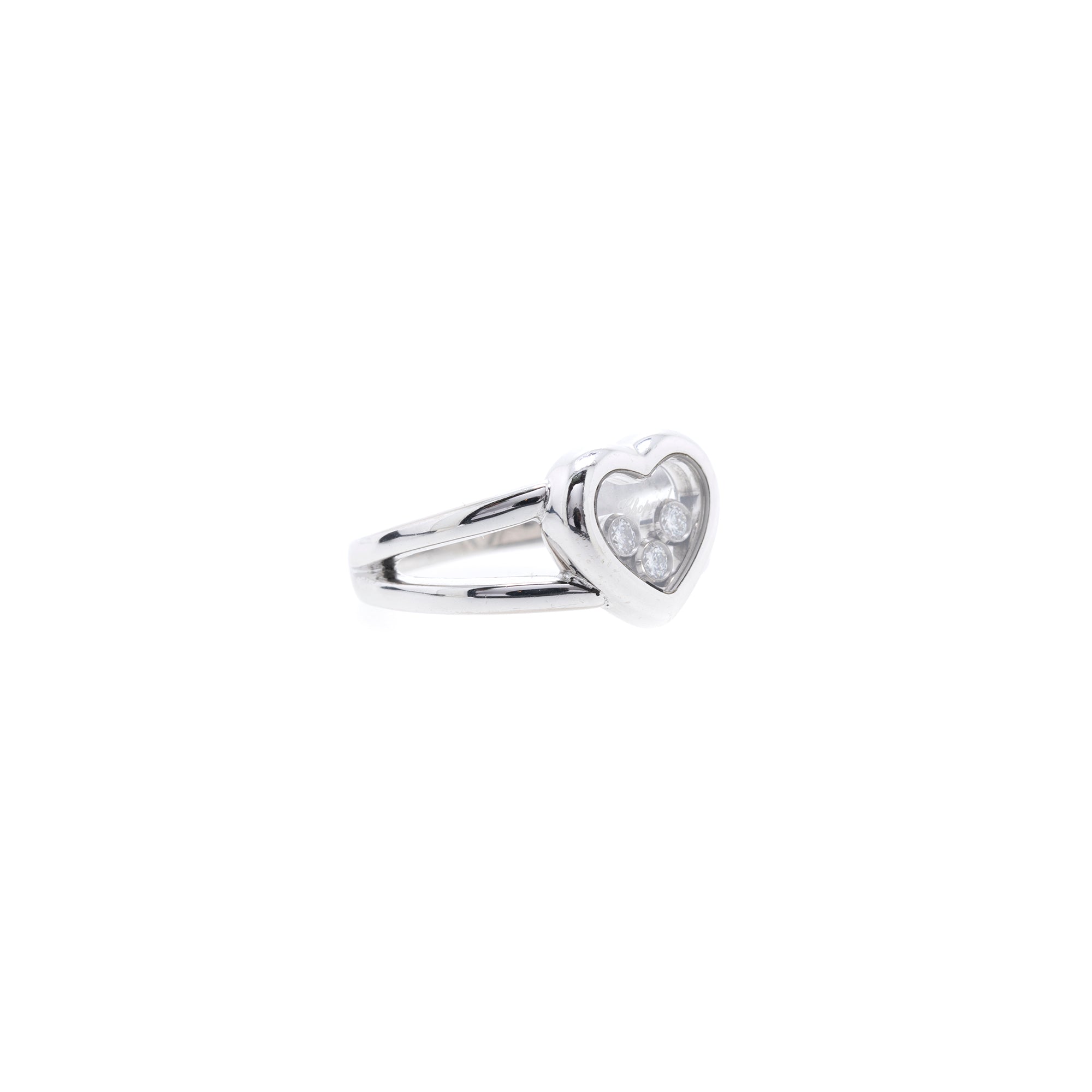 Chopard 18k White Gold Happy Diamonds Heart Cocktail Ring