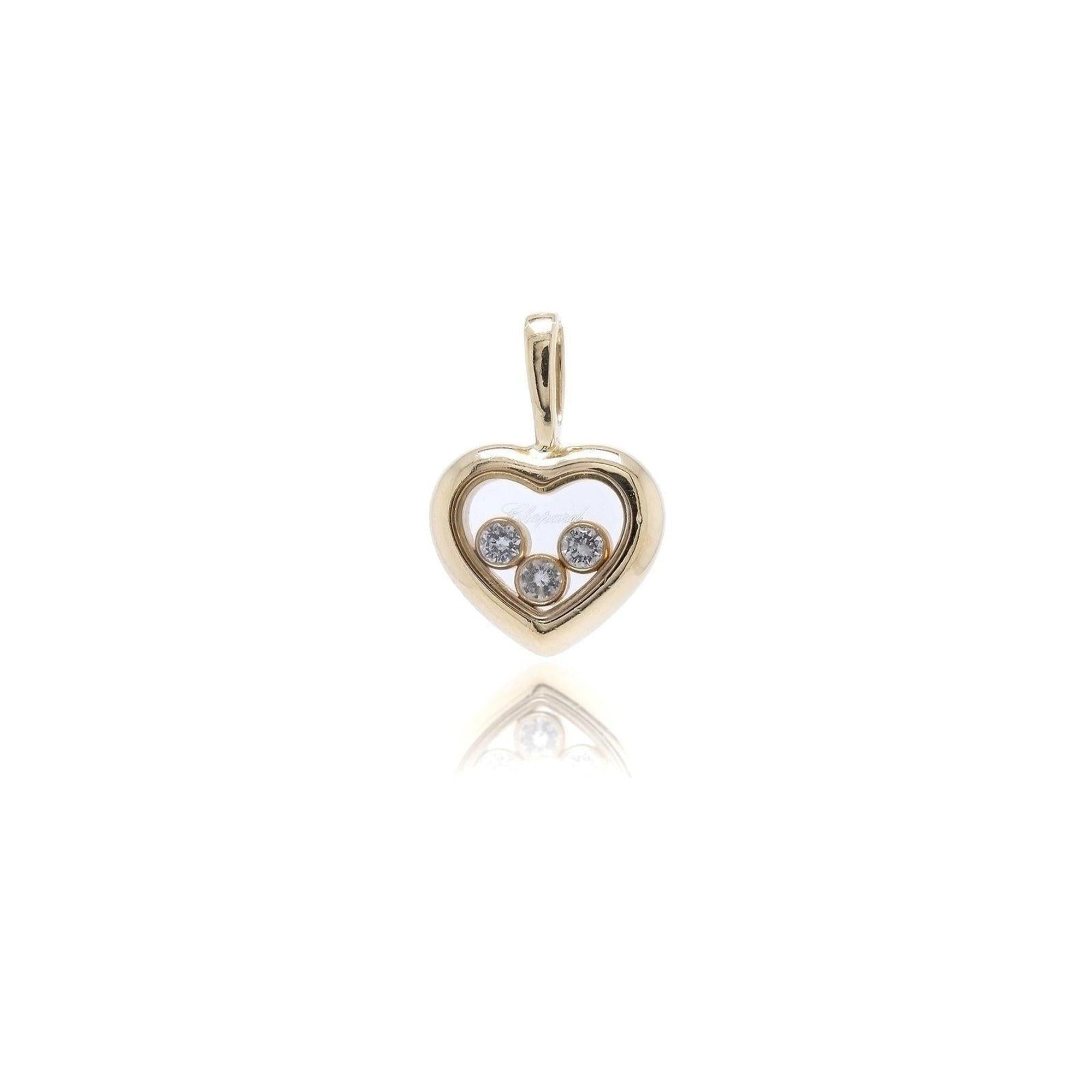 Chopard 18k Yellow Gold Happy Diamond Heart Charm Pendant