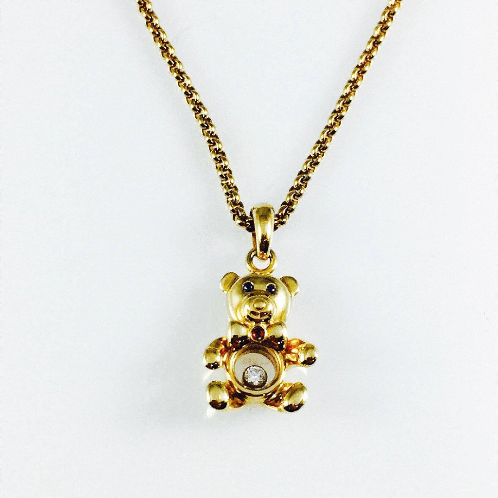 Chopard Floating Diamond Teddy Bear Pendant Necklace