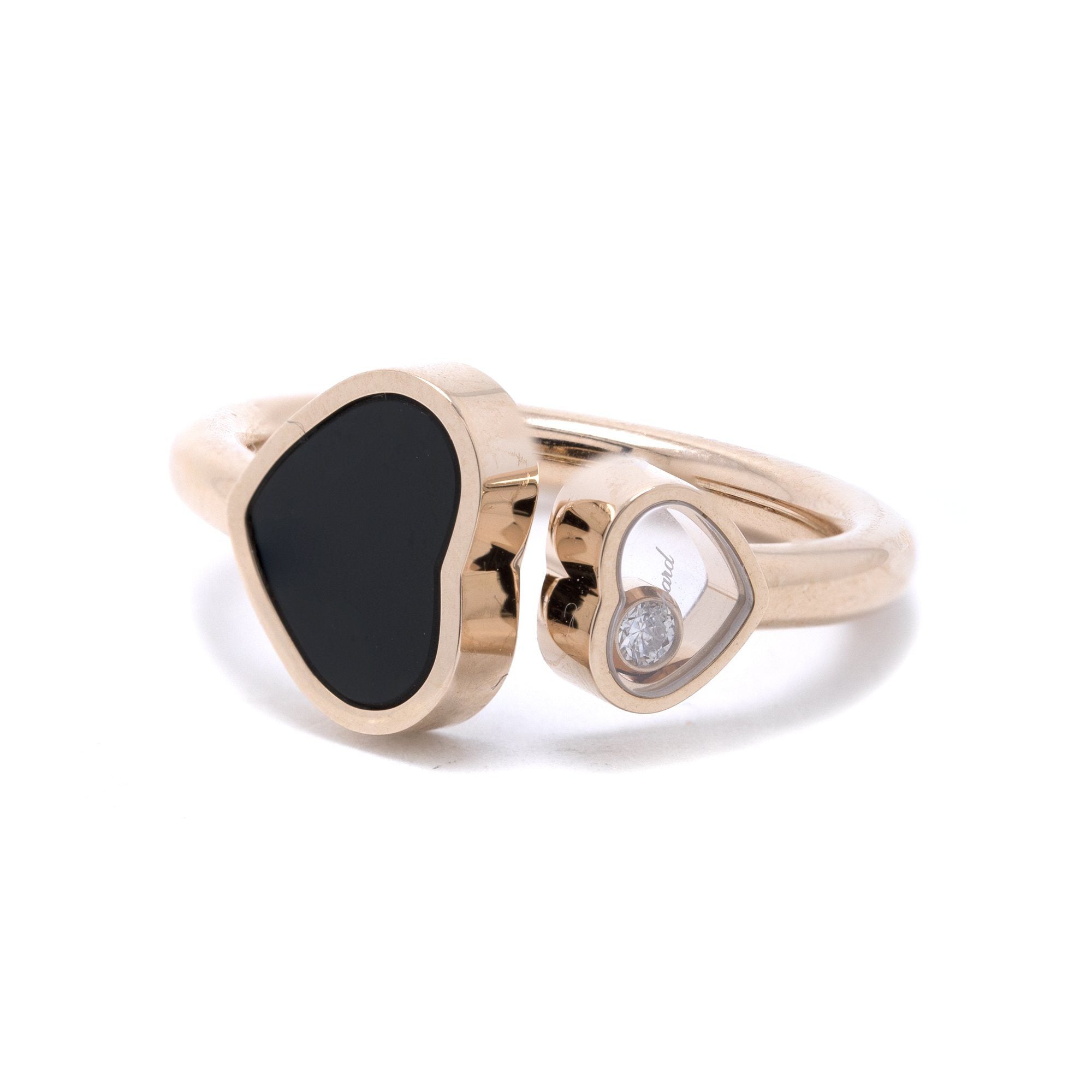 Chopard Happy Hearts Ring with Diamond & Onyx