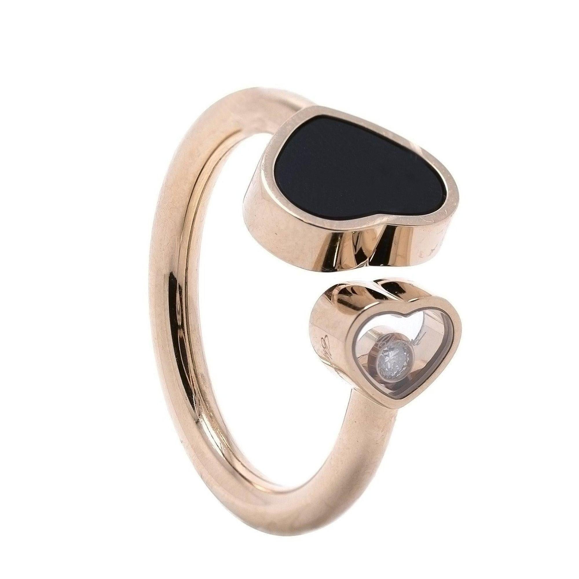 Chopard Happy Hearts Ring with Diamond & Onyx