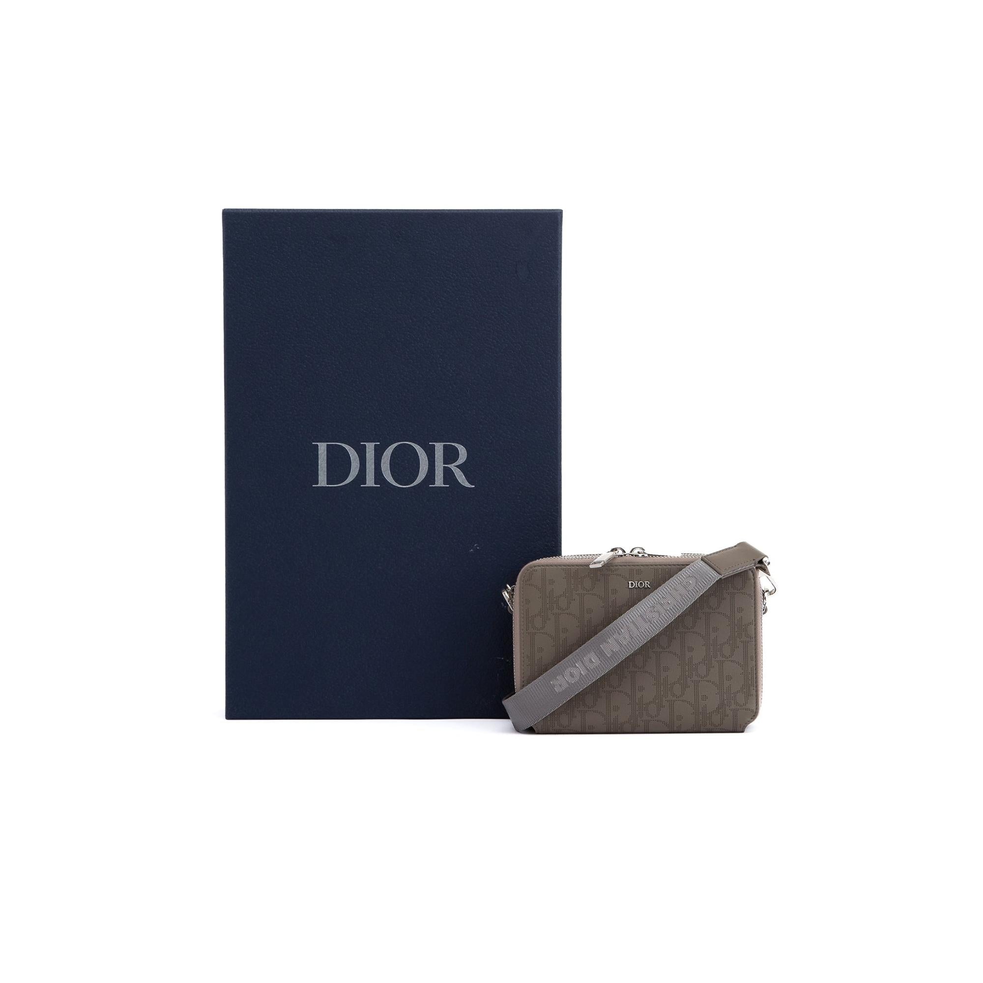 Christian Dior 2020 Oblique Galaxy Leather Messenger Pouch w/ Strap & Box