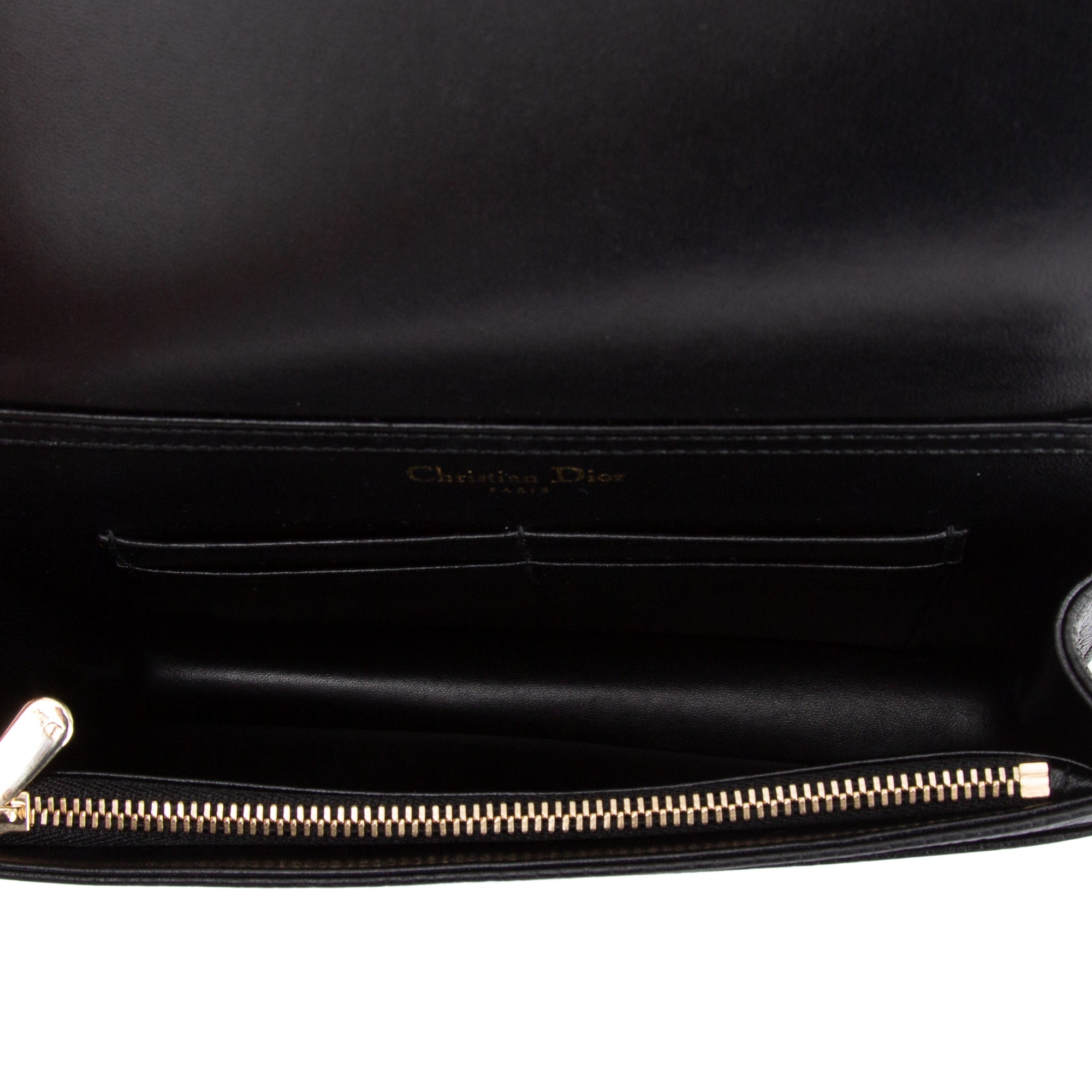 Christian Dior Black Diorama Wallet on Chain