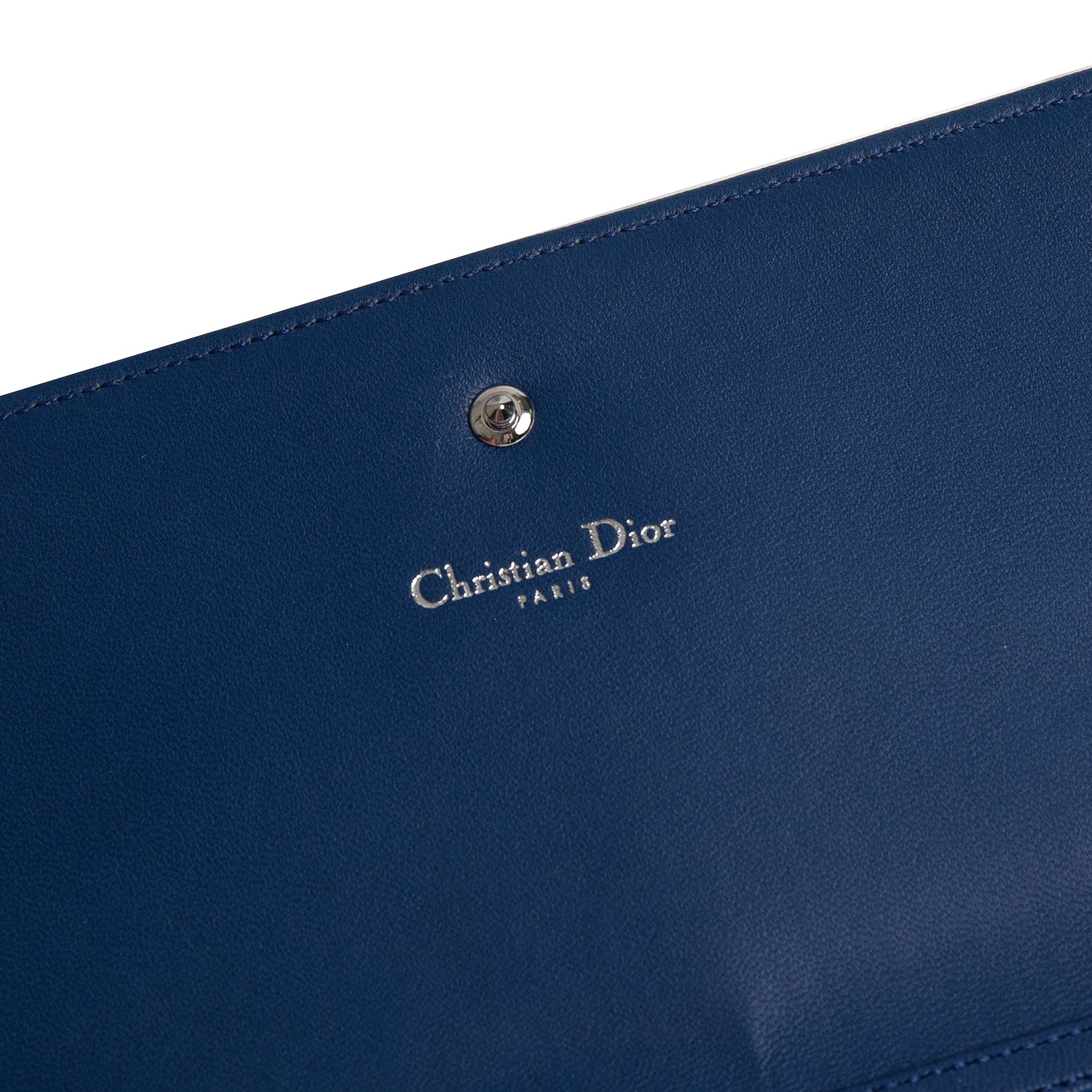 Christian Dior Blue Diorama Wallet on Chain