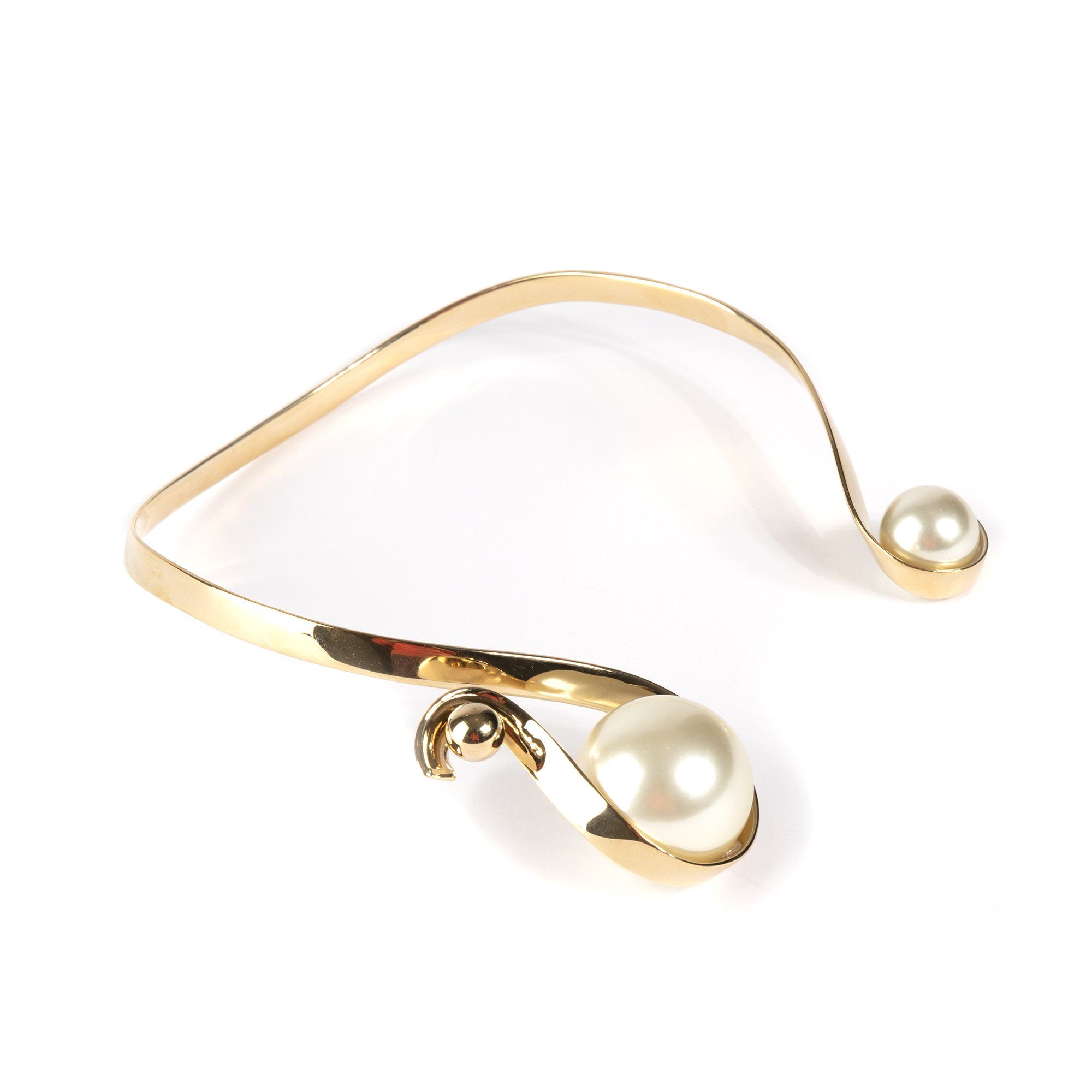 Christian Dior Faux Pearl Collar Necklace w/Box