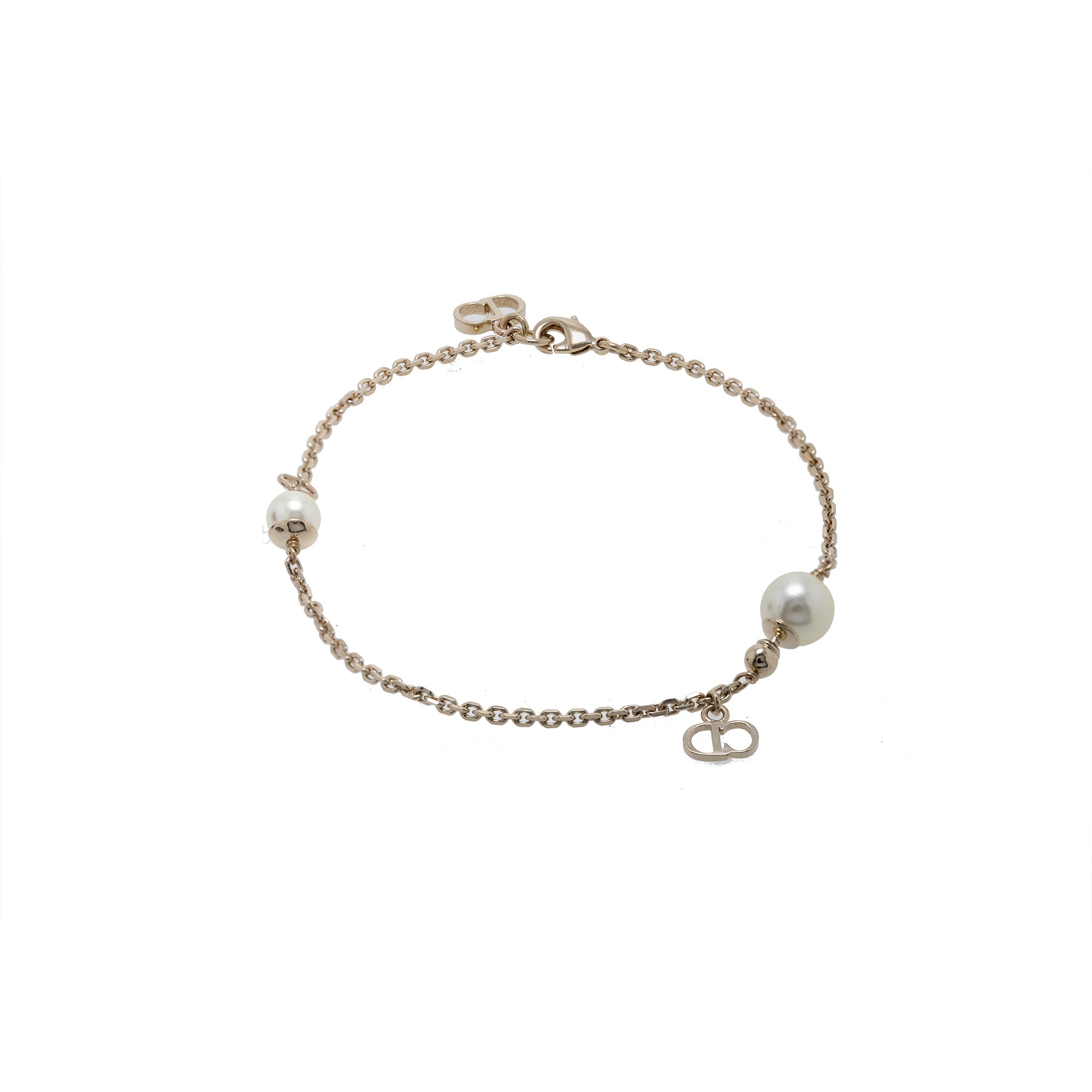 Christian Dior Faux Pearl 'La Petite Tribale' Charm Bracelet w/ Box