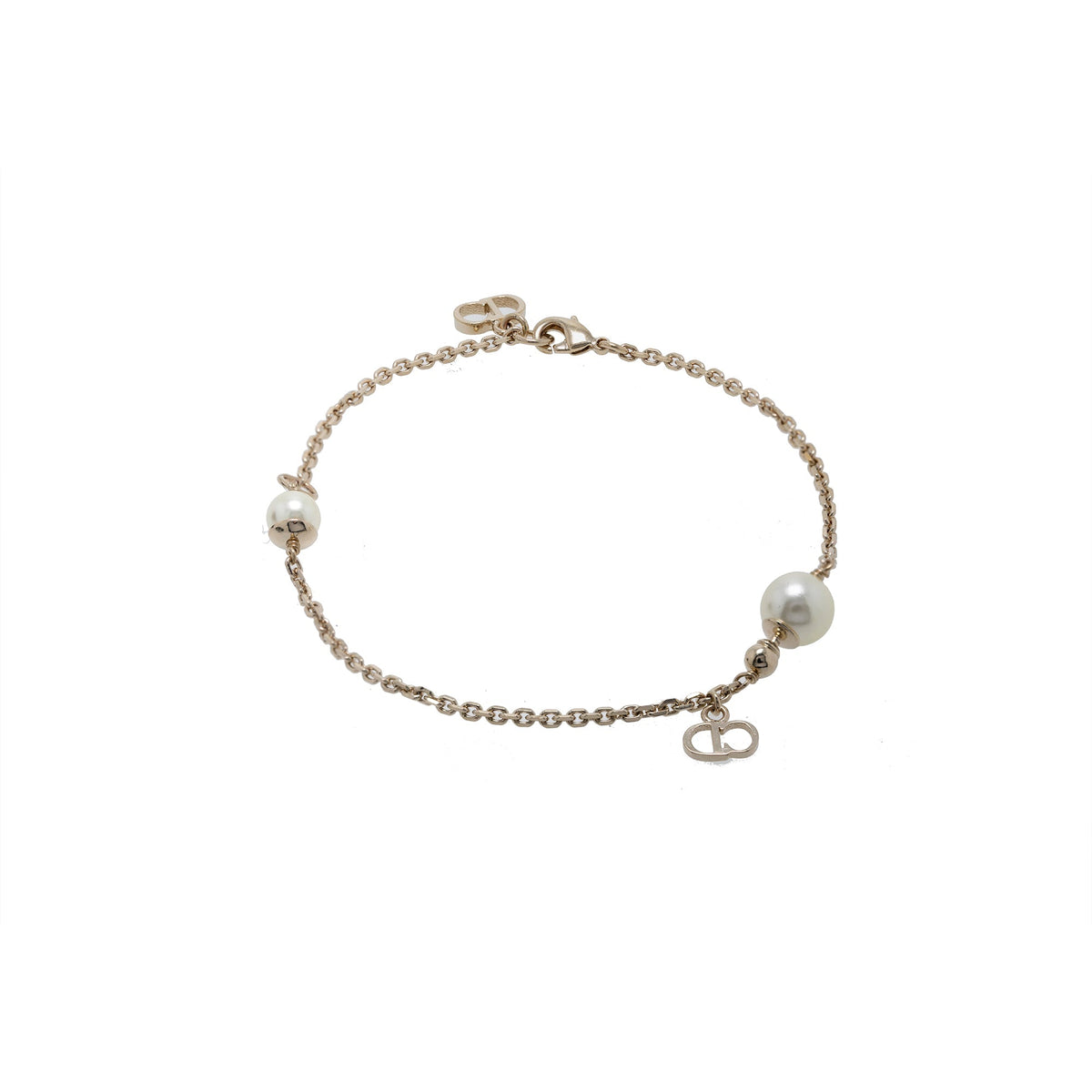 Christian Dior Faux Pearl 'La Petite Tribale' Charm Bracelet w/ Box