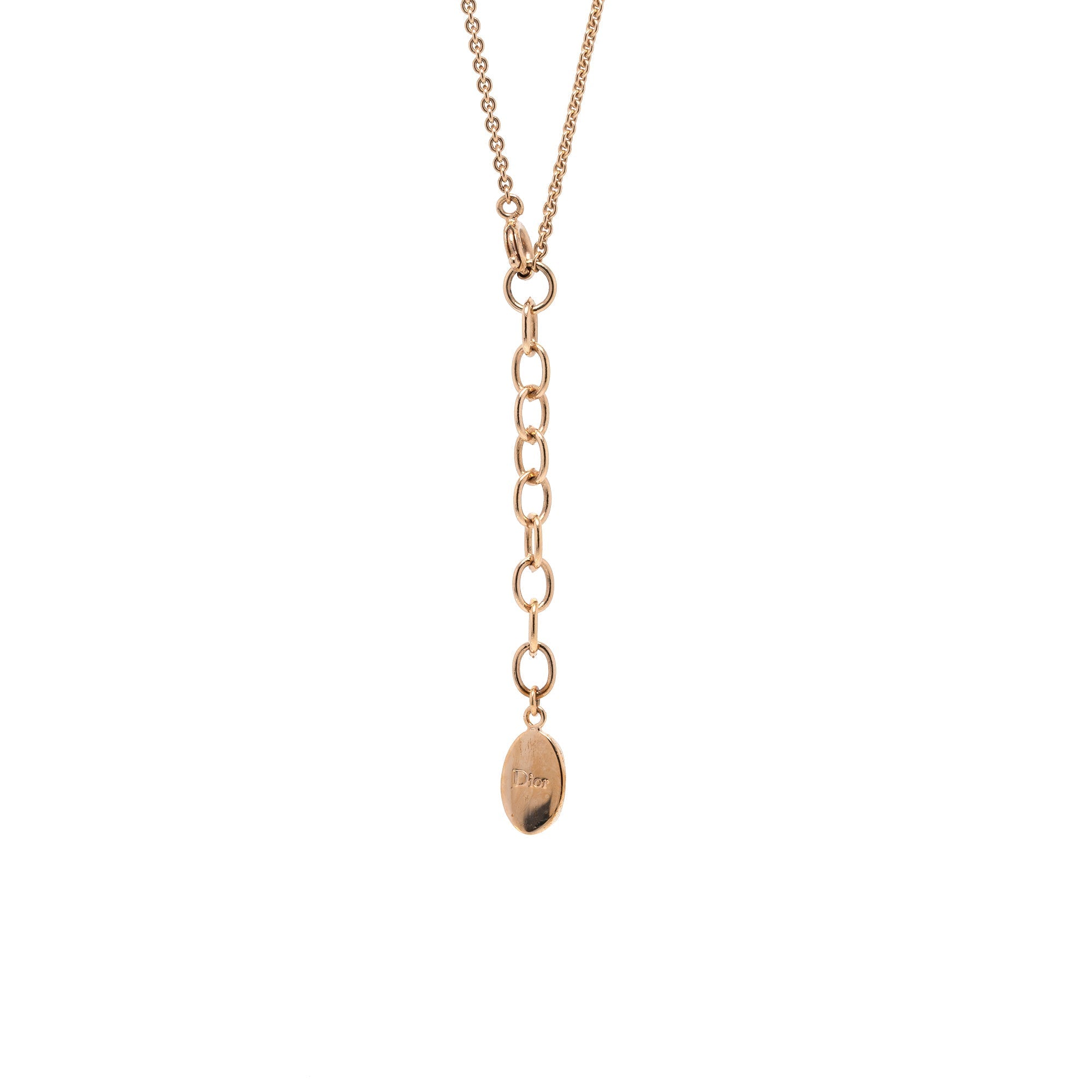 Christian Dior Faux Pearl Secret Cannage Station Necklace w/ Box