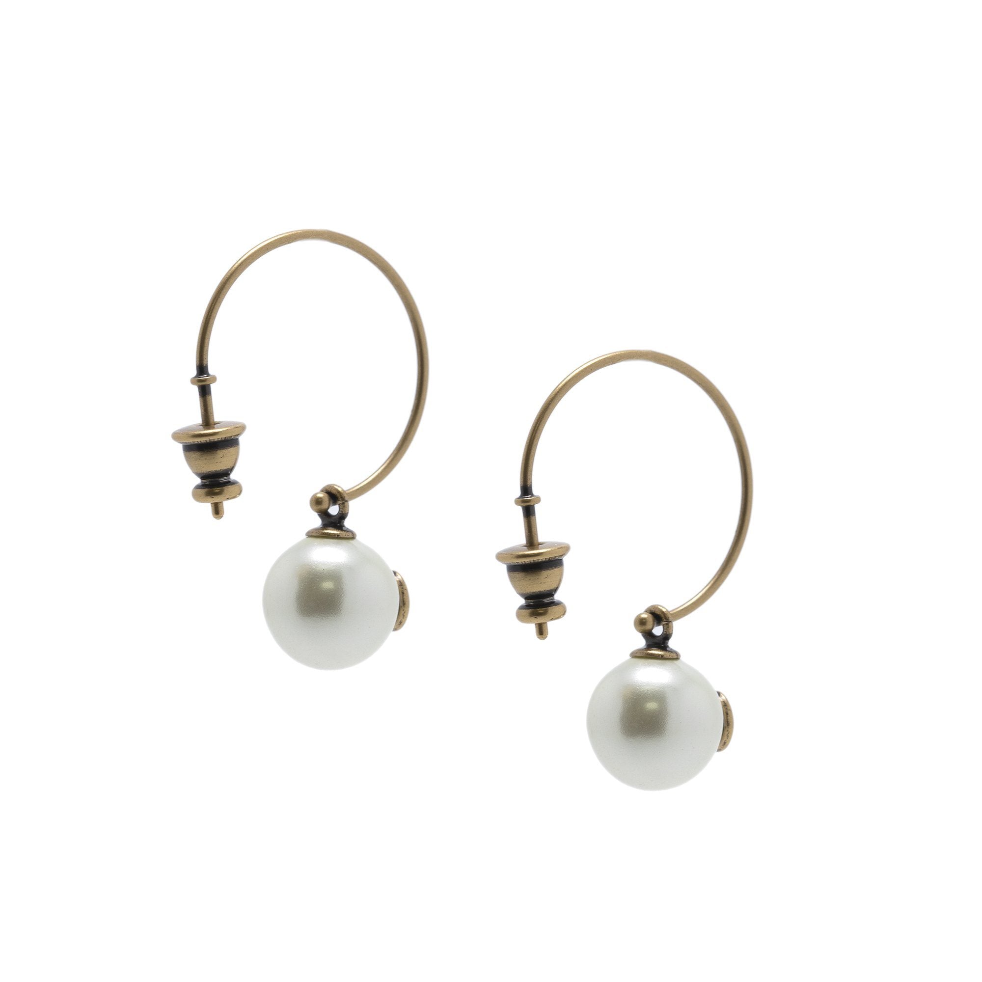 Christian Dior Faux Pearl Tresore De Tribale Earrings w/ Box
