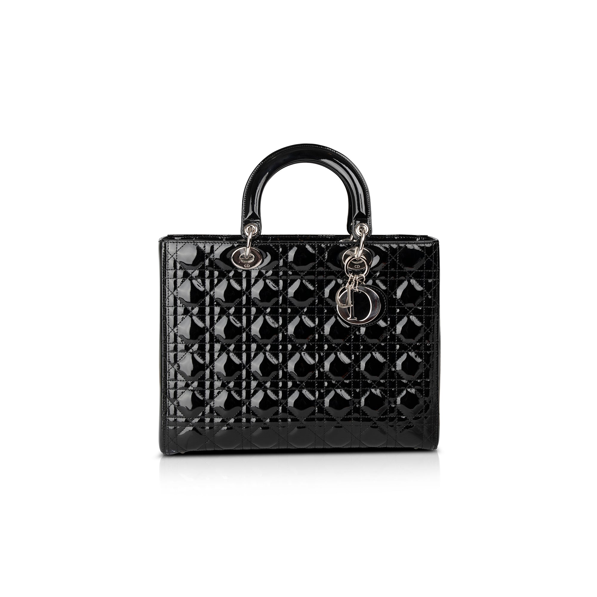 Christian Dior Large Patent Leather Lady Dior Bag