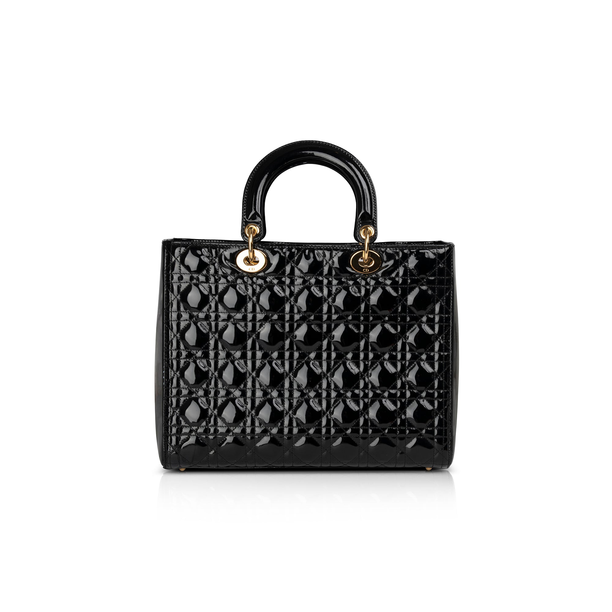 Christian Dior Large Patent Leather Lady Dior Bag