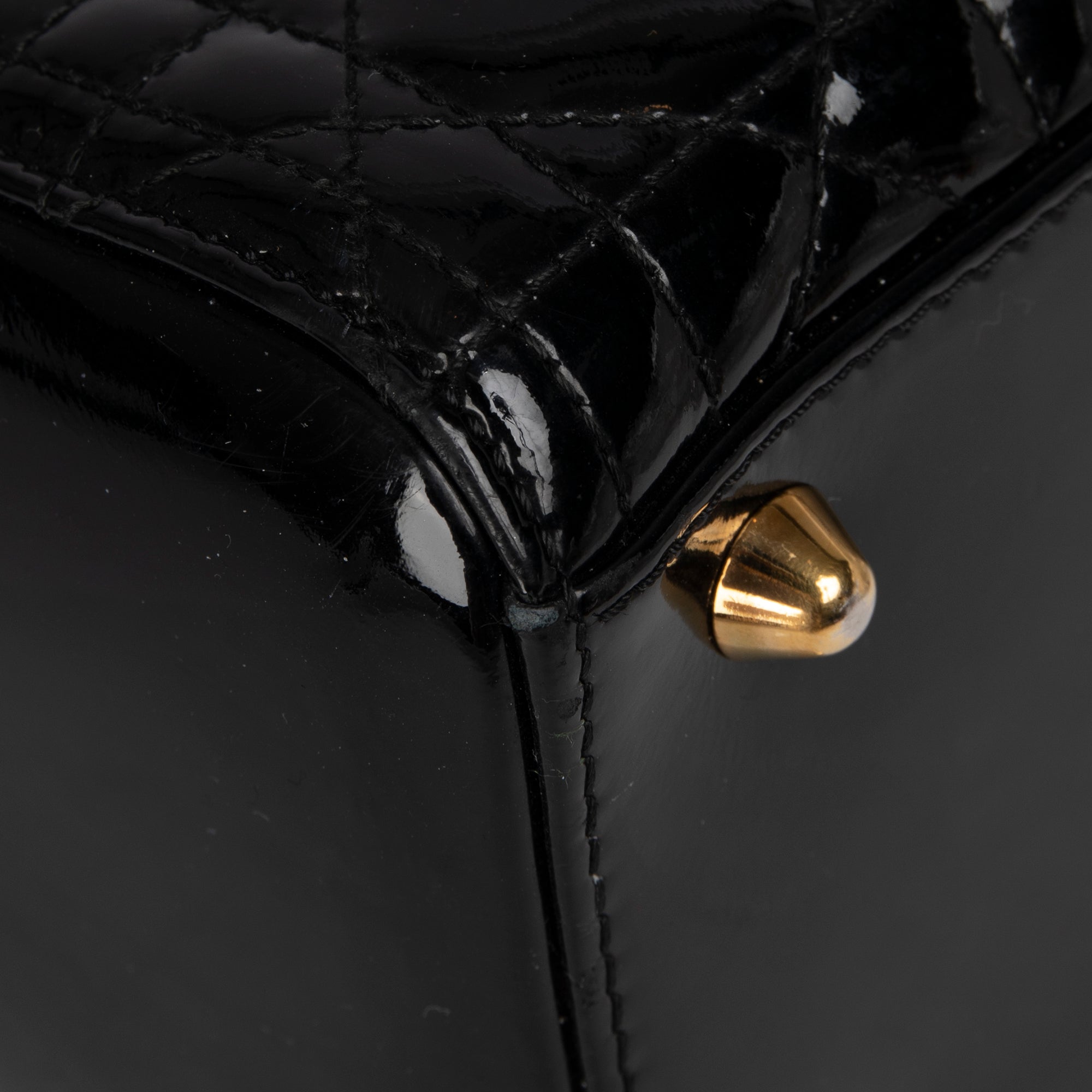 Christian Dior Large Patent Leather Lady Dior Bag