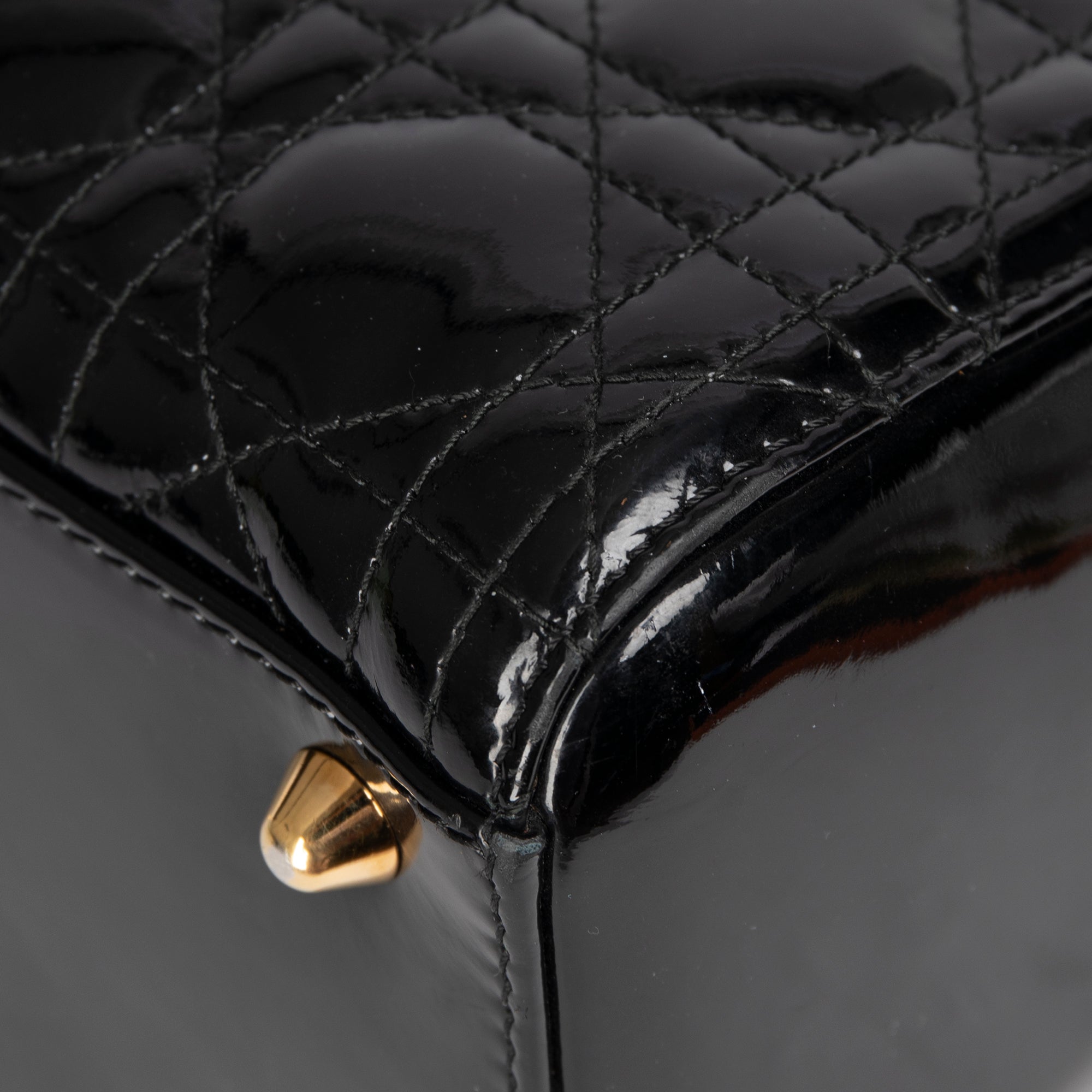 Christian Dior Large Patent Leather Lady Dior Bag