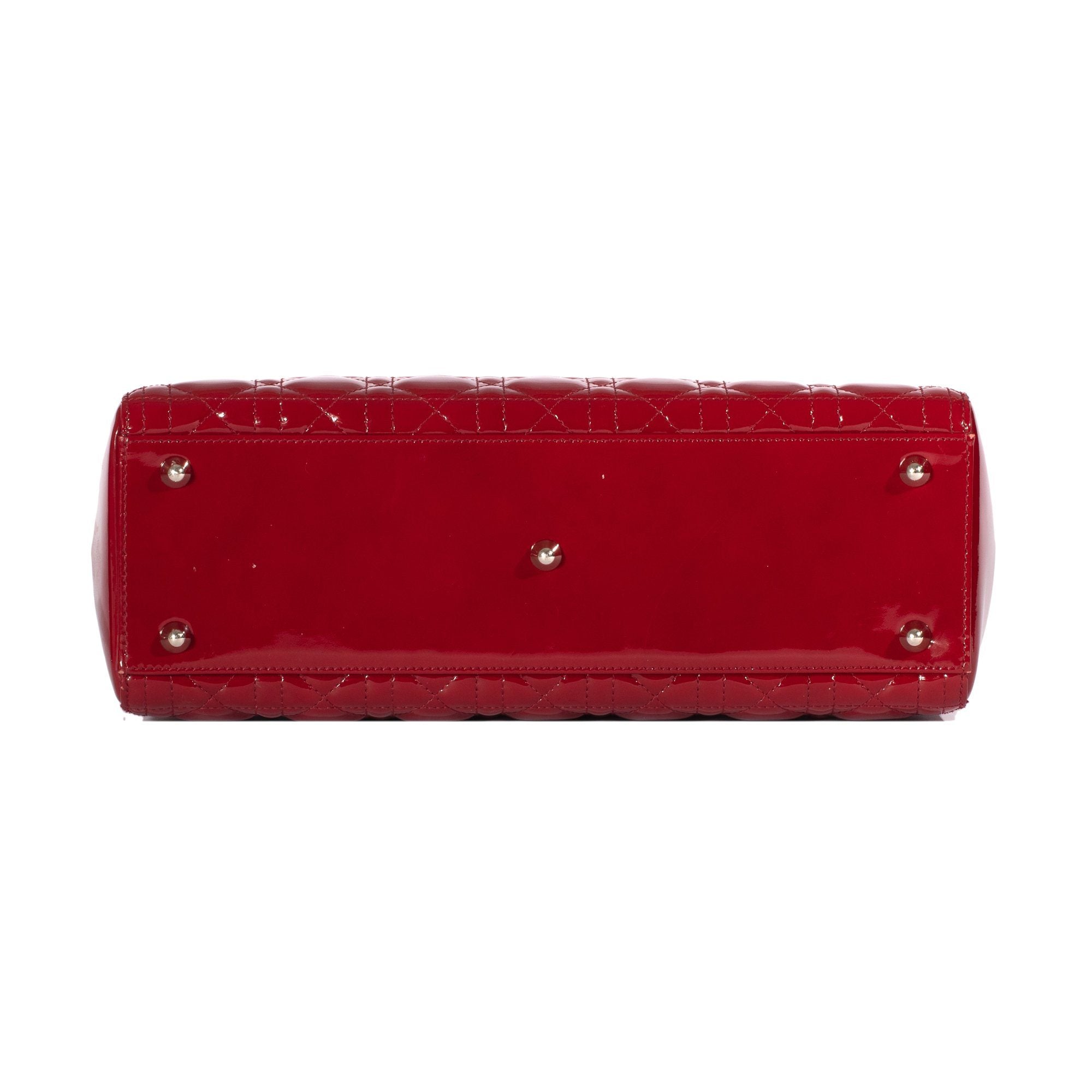 Christian Dior Large Red Leather Lady Dior Bag