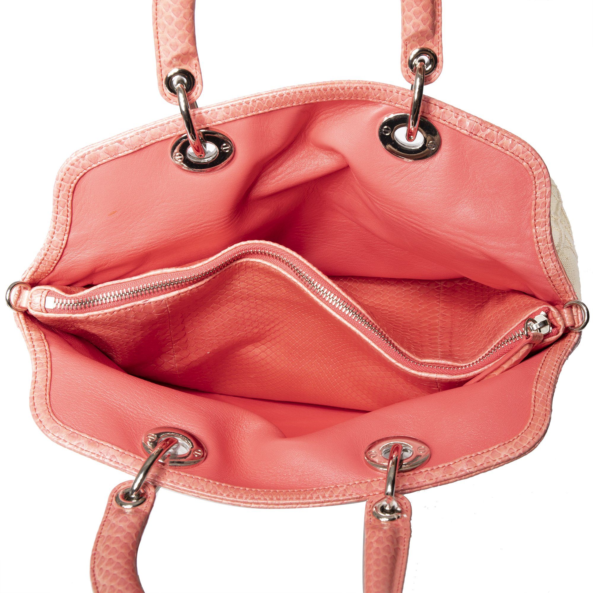 Christian Dior Limited Edition Canvas and Python Granville Bag