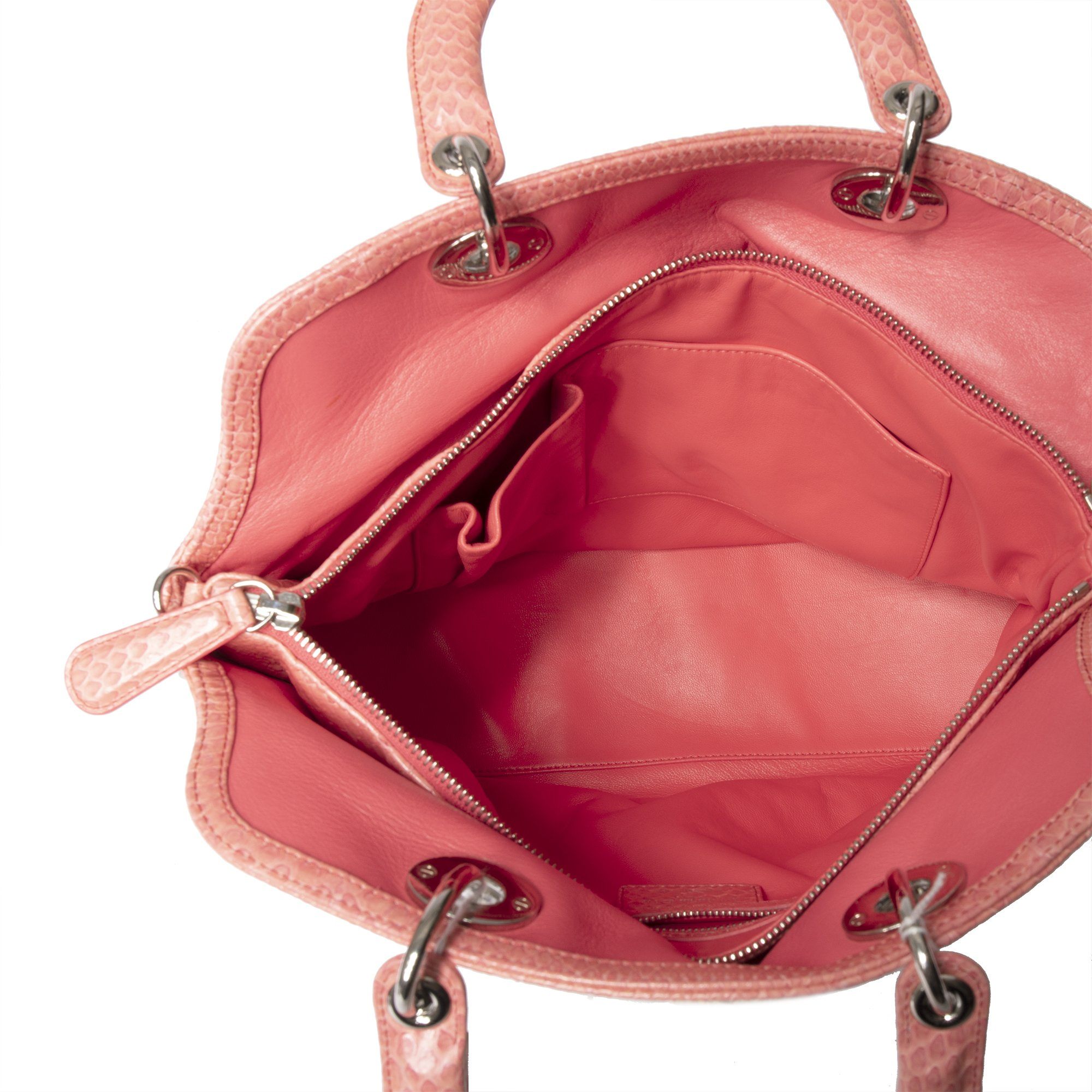 Christian Dior Limited Edition Canvas and Python Granville Bag