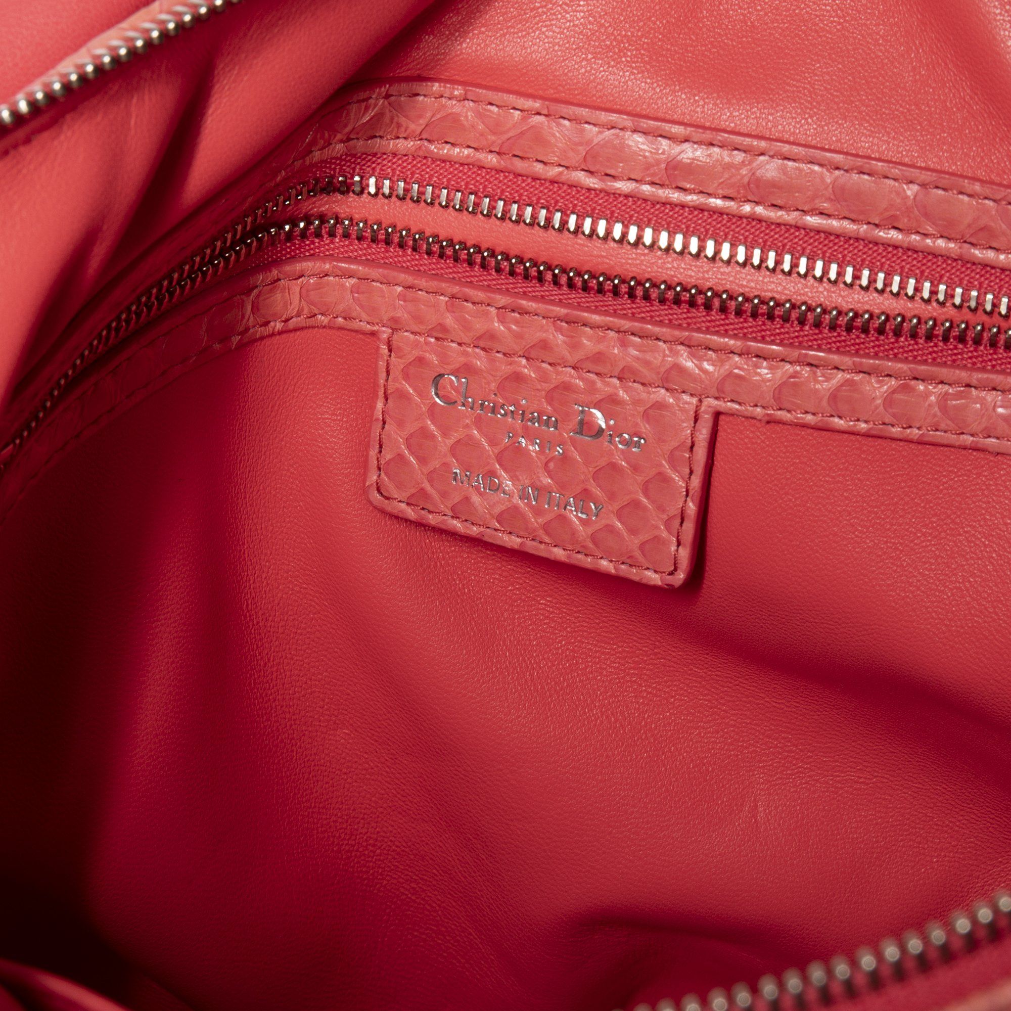 Christian Dior Limited Edition Canvas and Python Granville Bag