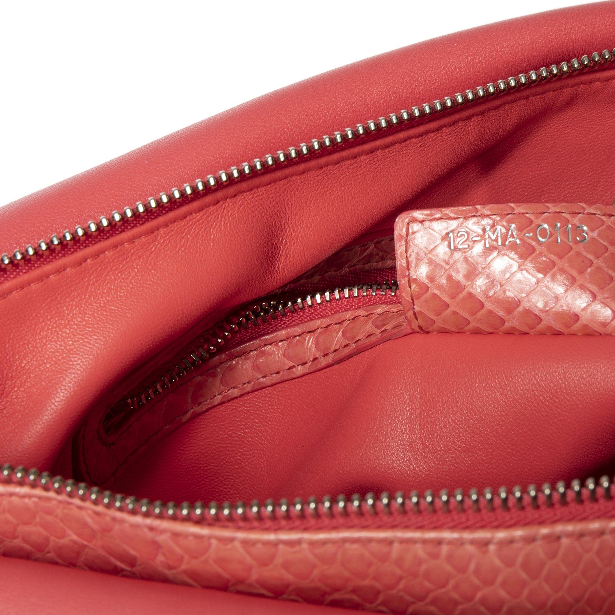 Christian Dior Limited Edition Canvas and Python Granville Bag