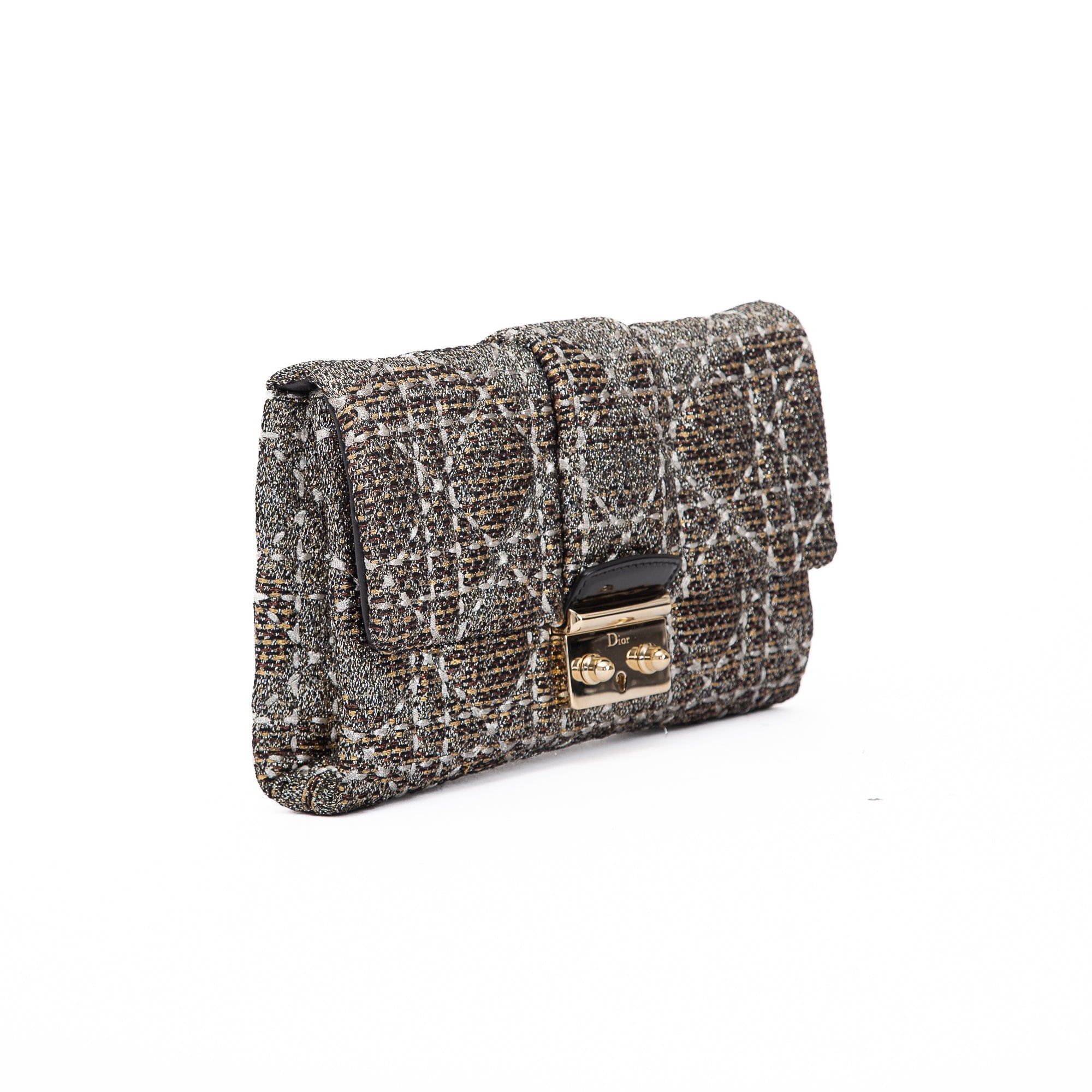 Christian Dior Limited Edition Tweed Miss Dior Clutch