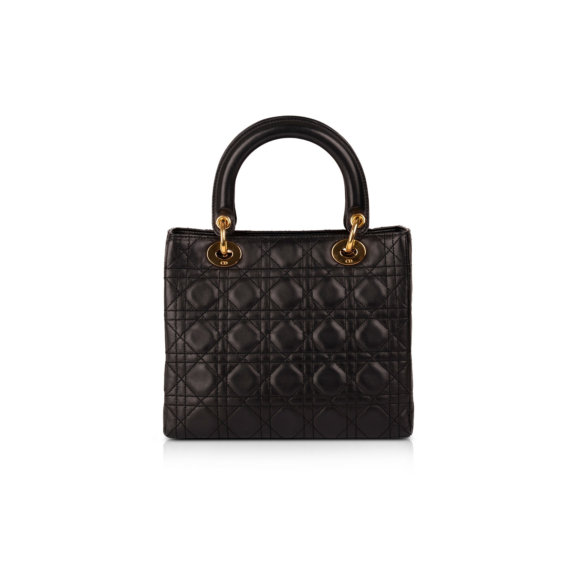 Christian Dior Medium Cannage Lambskin Lady Dior Bag w/ Strap