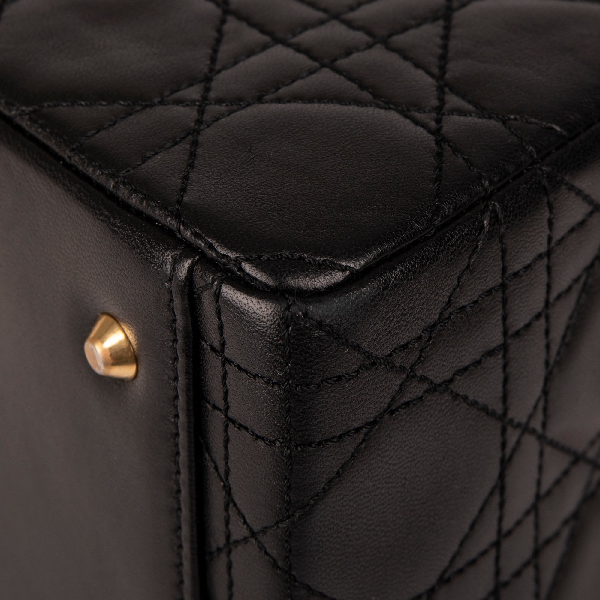 Christian Dior Medium Cannage Lambskin Lady Dior Bag w/ Strap