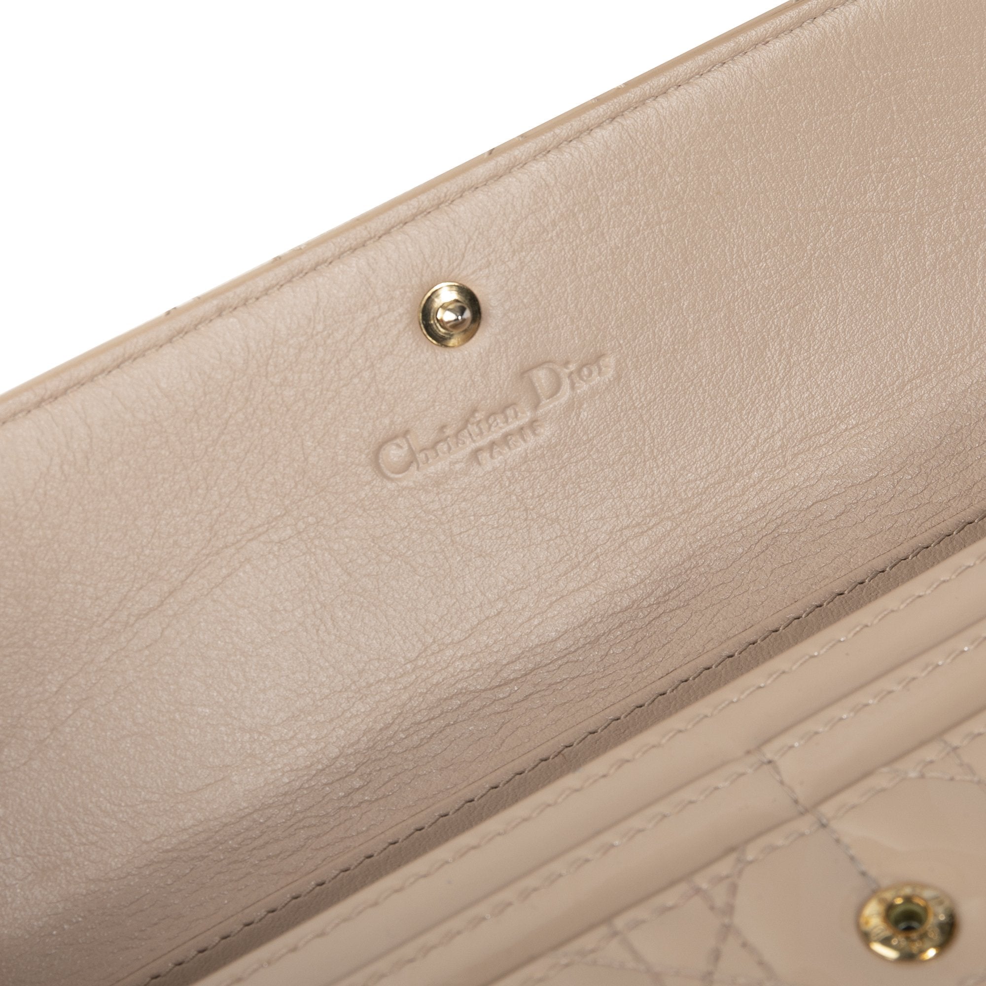 Christian Dior Patent Cannage Lady Dior Chain Wallet w/ Box