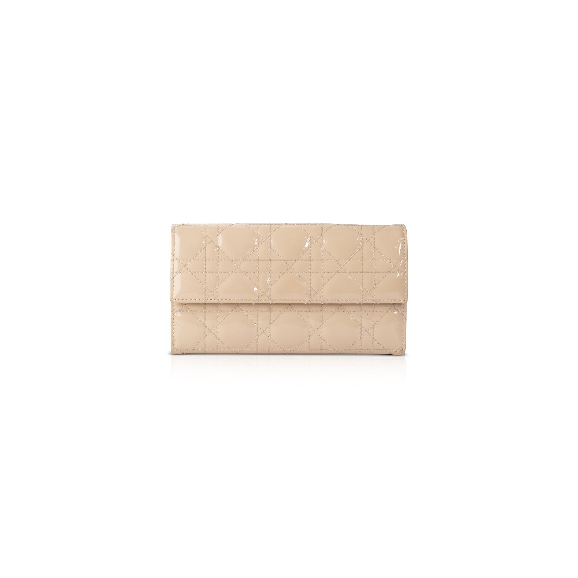 Christian Dior Patent Cannage Lady Dior Chain Wallet w/ Box