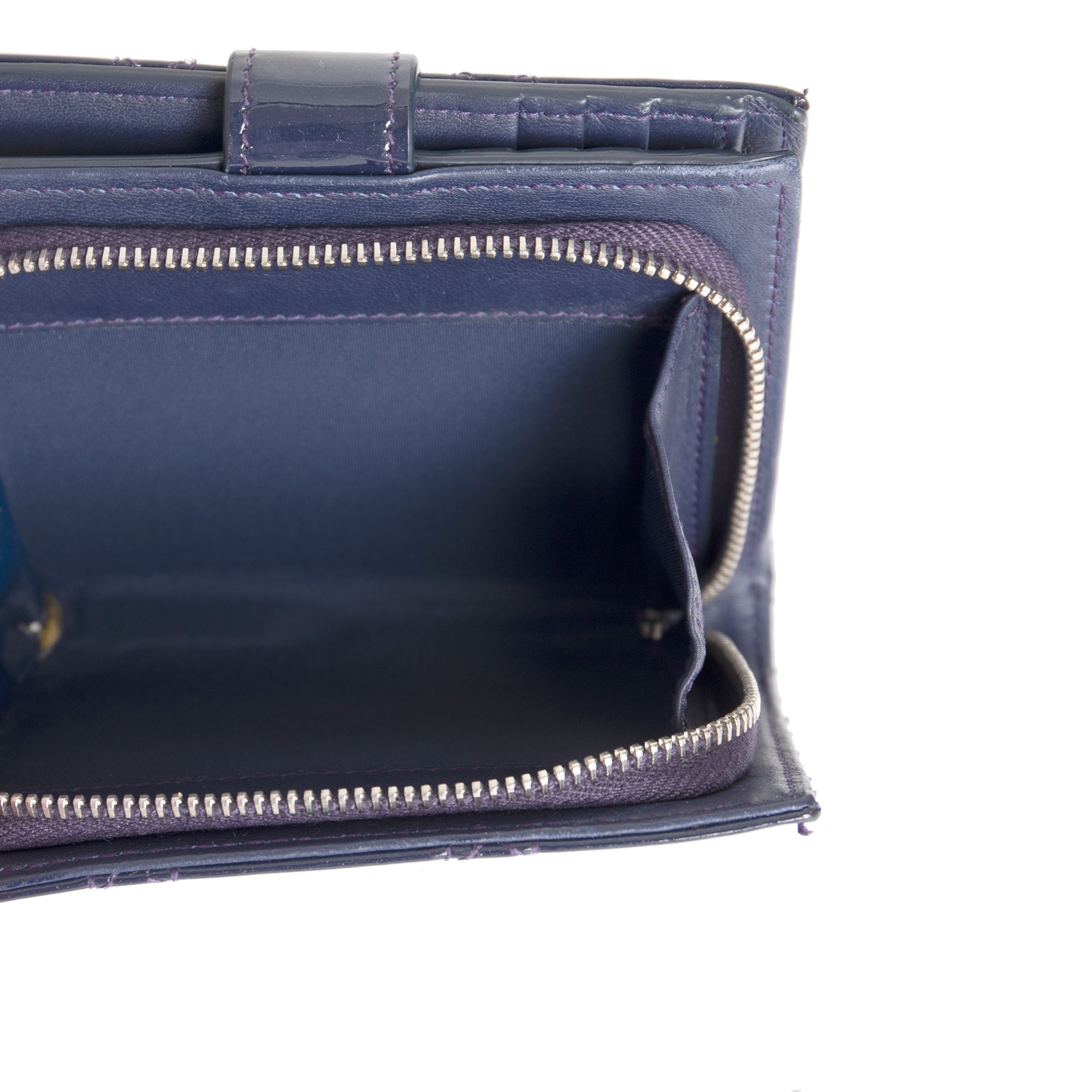 Christian Dior Patent Cannage Mini Lady Dior Wallet w/ Box