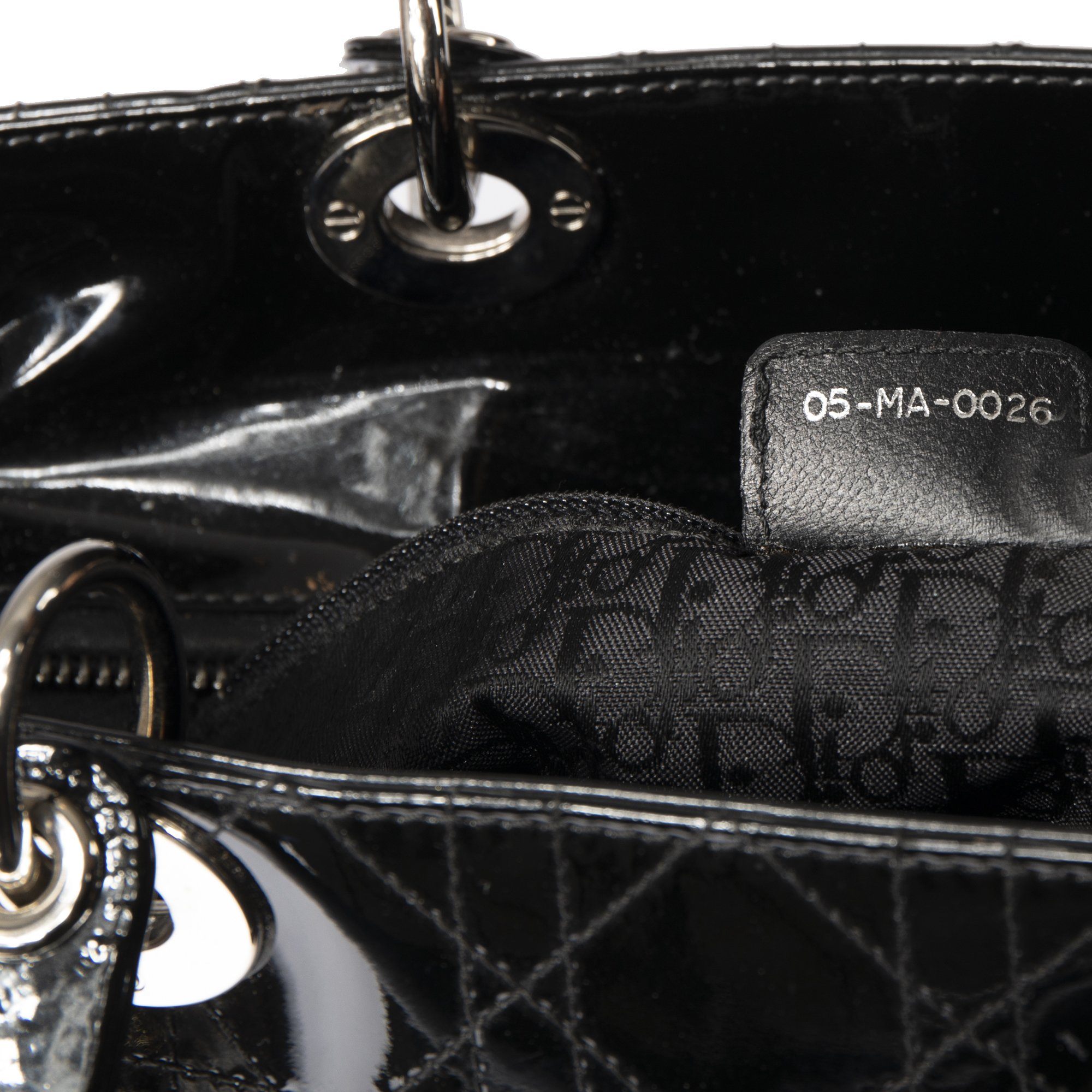 Christian Dior Patent Large Lady Dior Bag