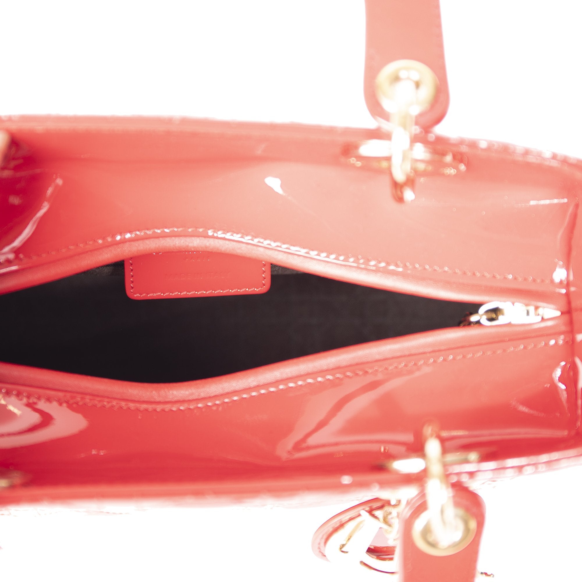 Christian Dior Patent Leather Medium Lady Dior Bag