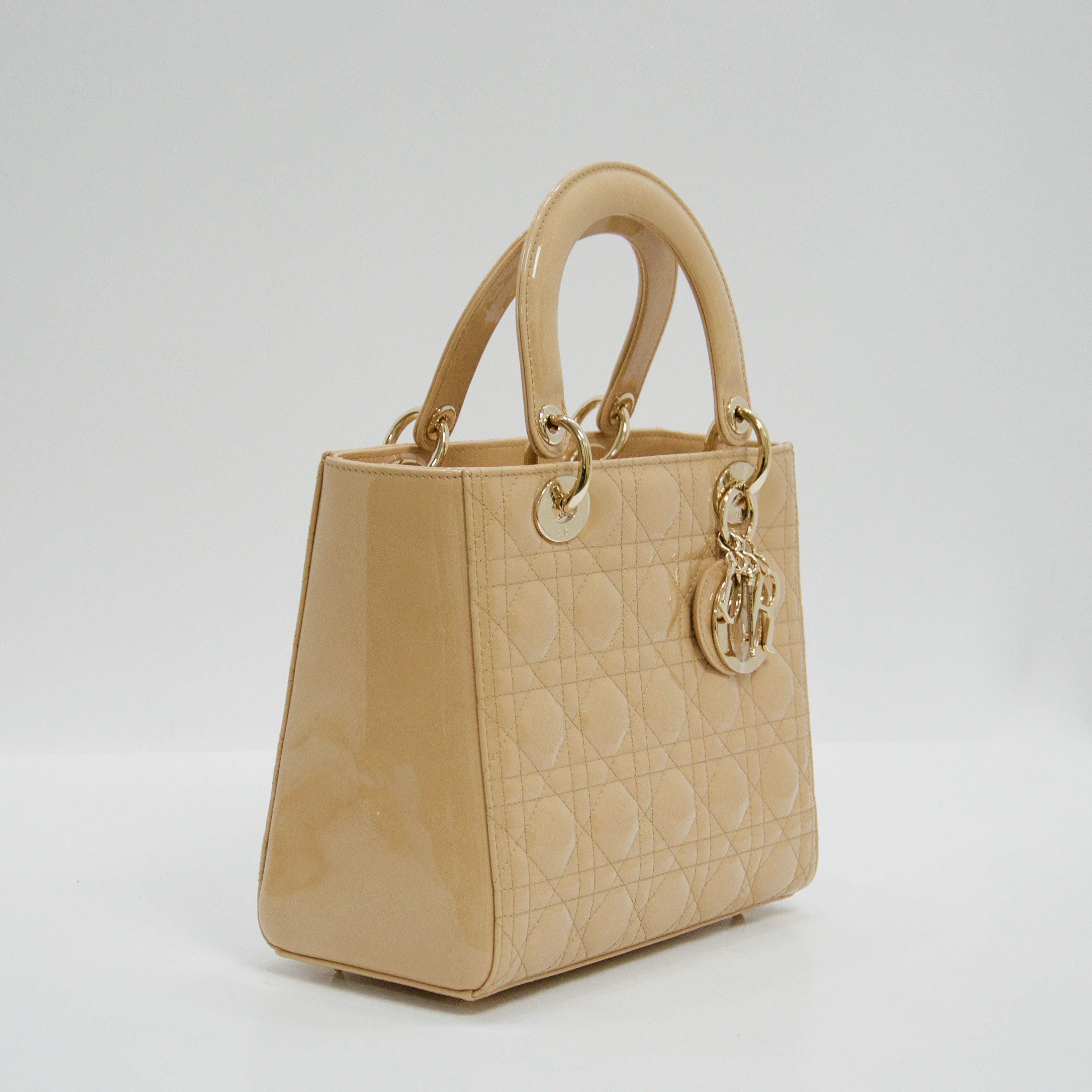 Christian Dior Patent Leather Medium Lady Dior Bag