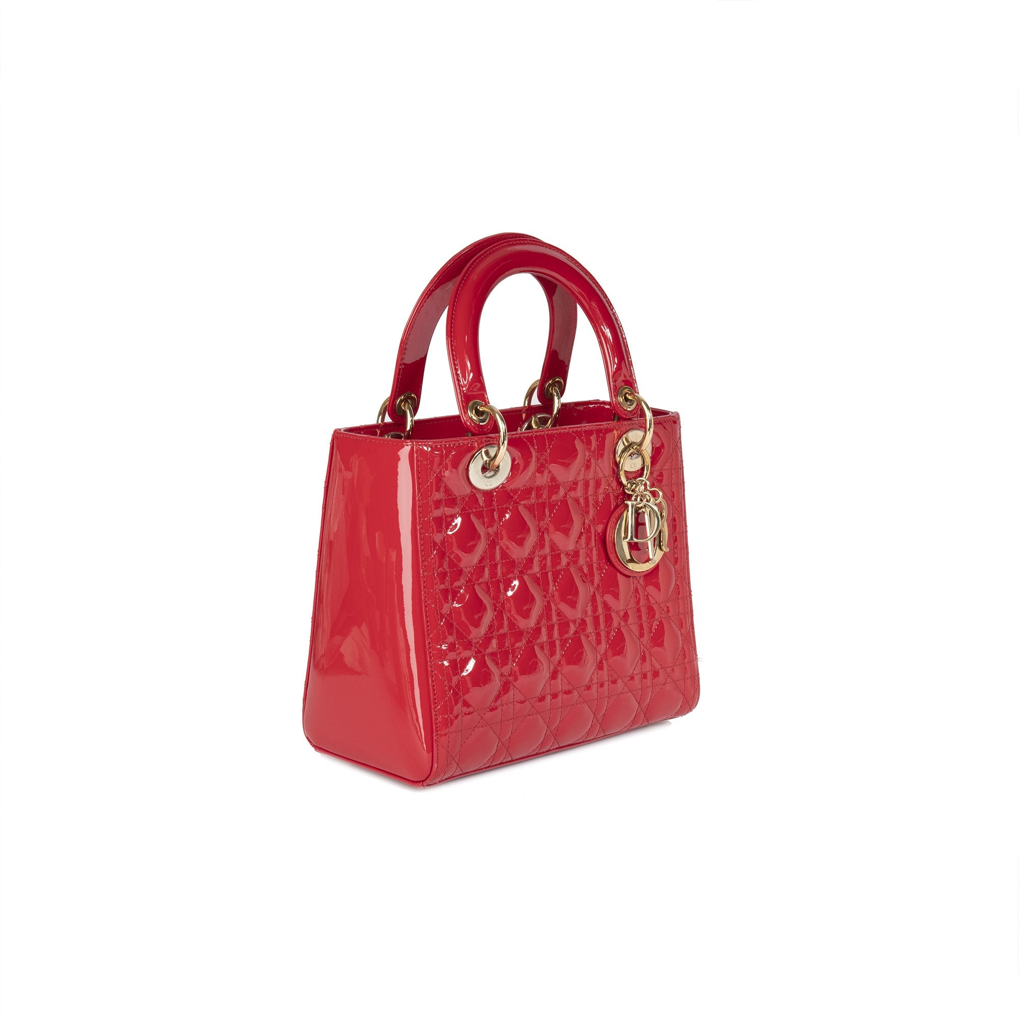 Christian Dior Patent Leather Medium Lady Dior Bag