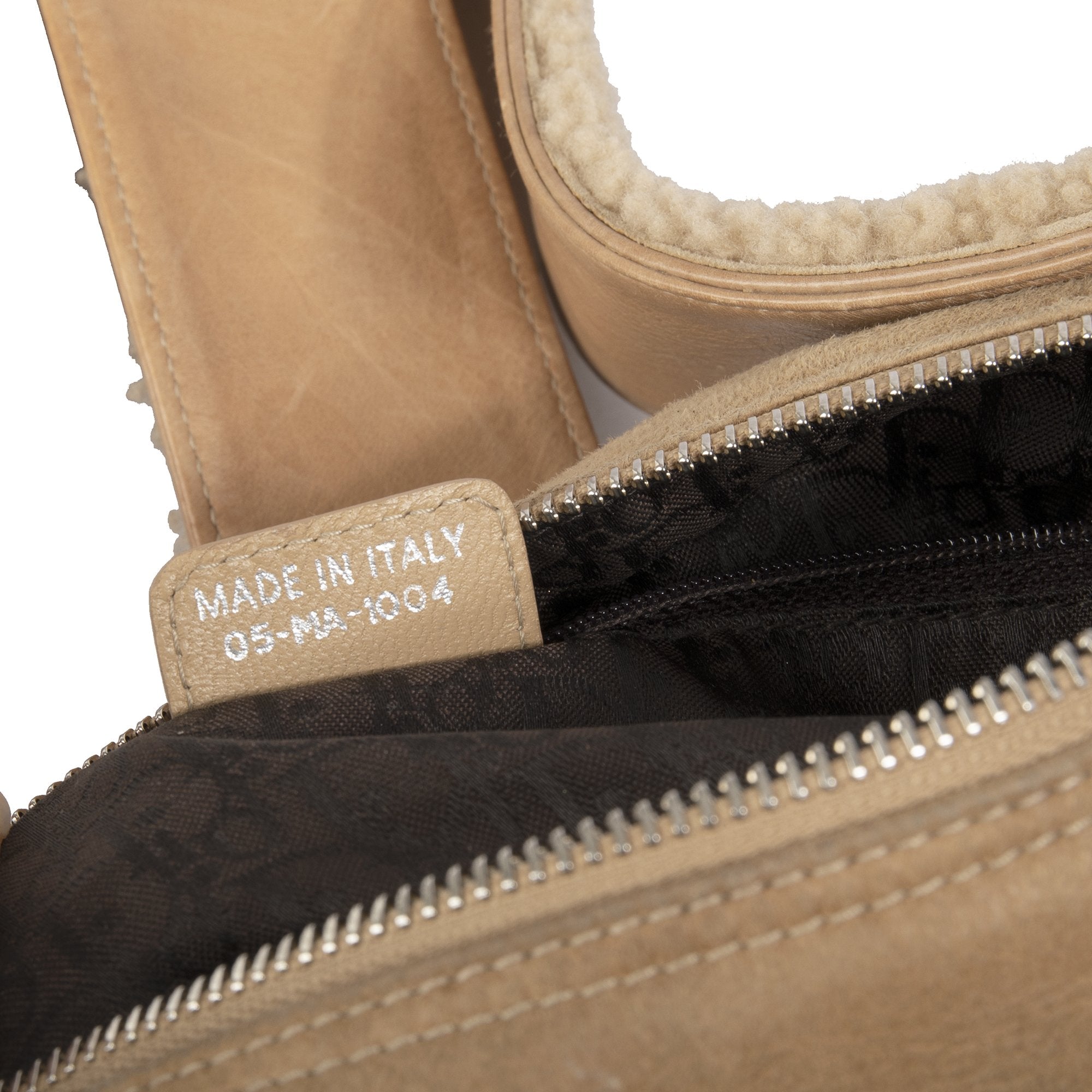 Christian Dior Remove Before Flight Shearling Bag