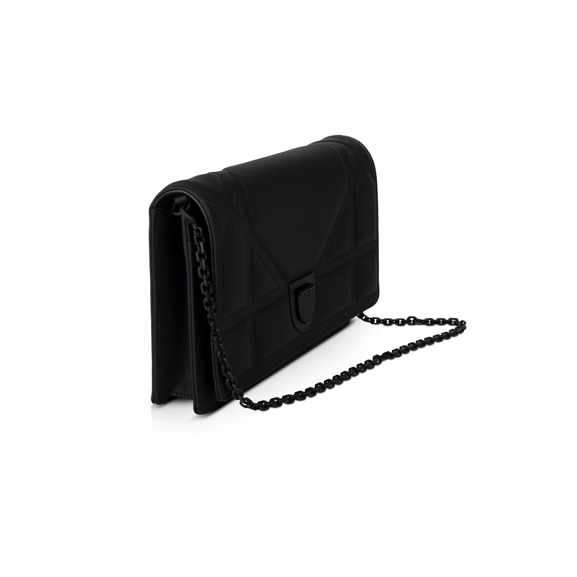Christian Dior Ultramatte Stitched Cannage Diorama Wallet on Chain