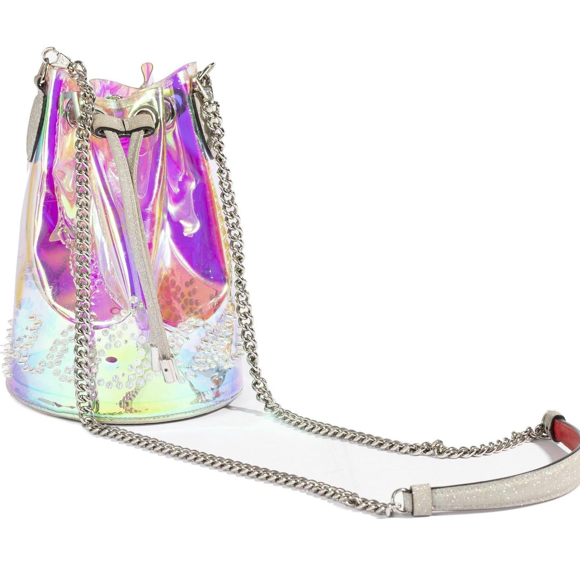 Christian Louboutin Mary Jane Glitter Sunset Bucket Bag